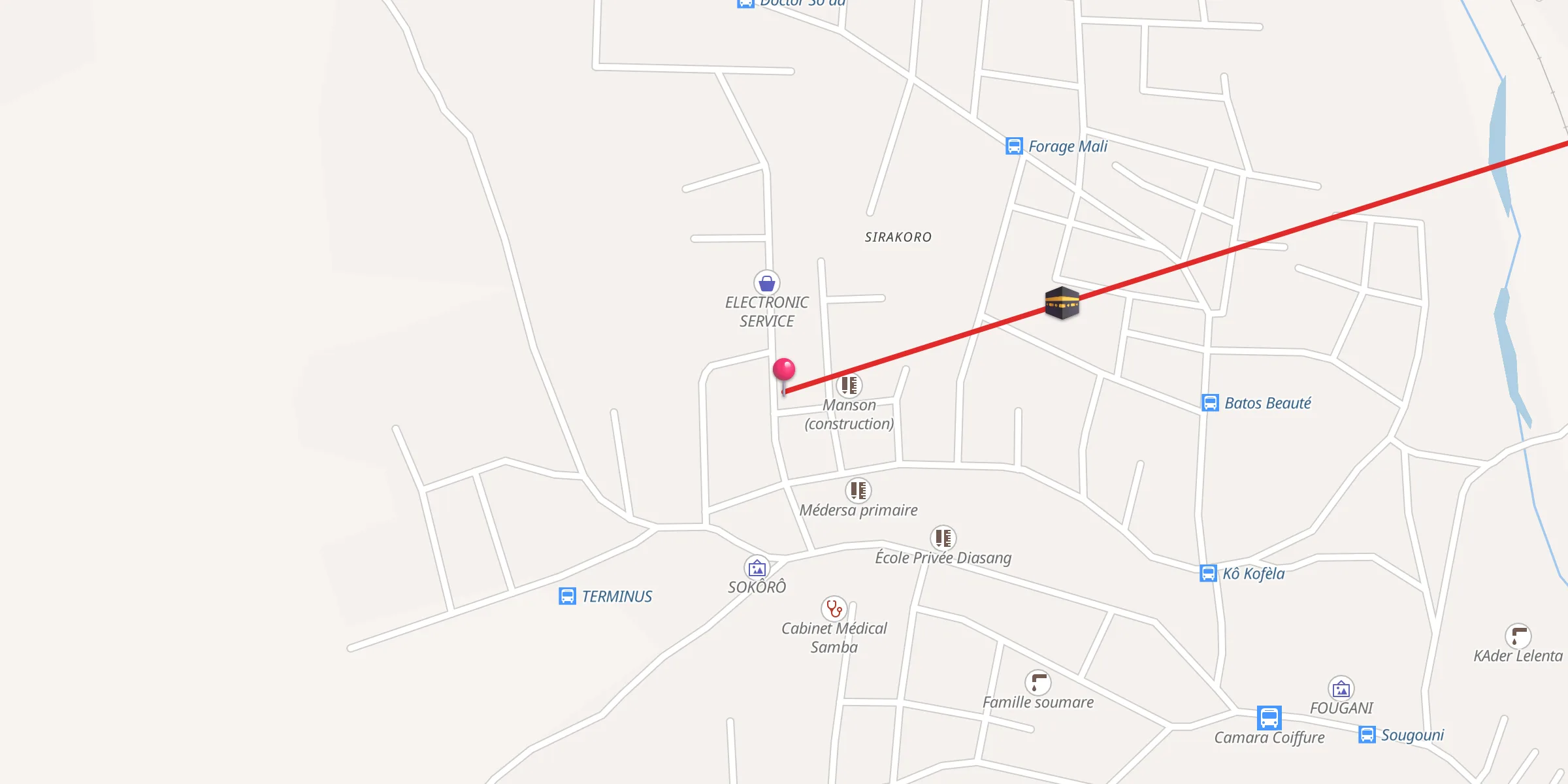 Carte de localisation : Mosquée de Sokôrô