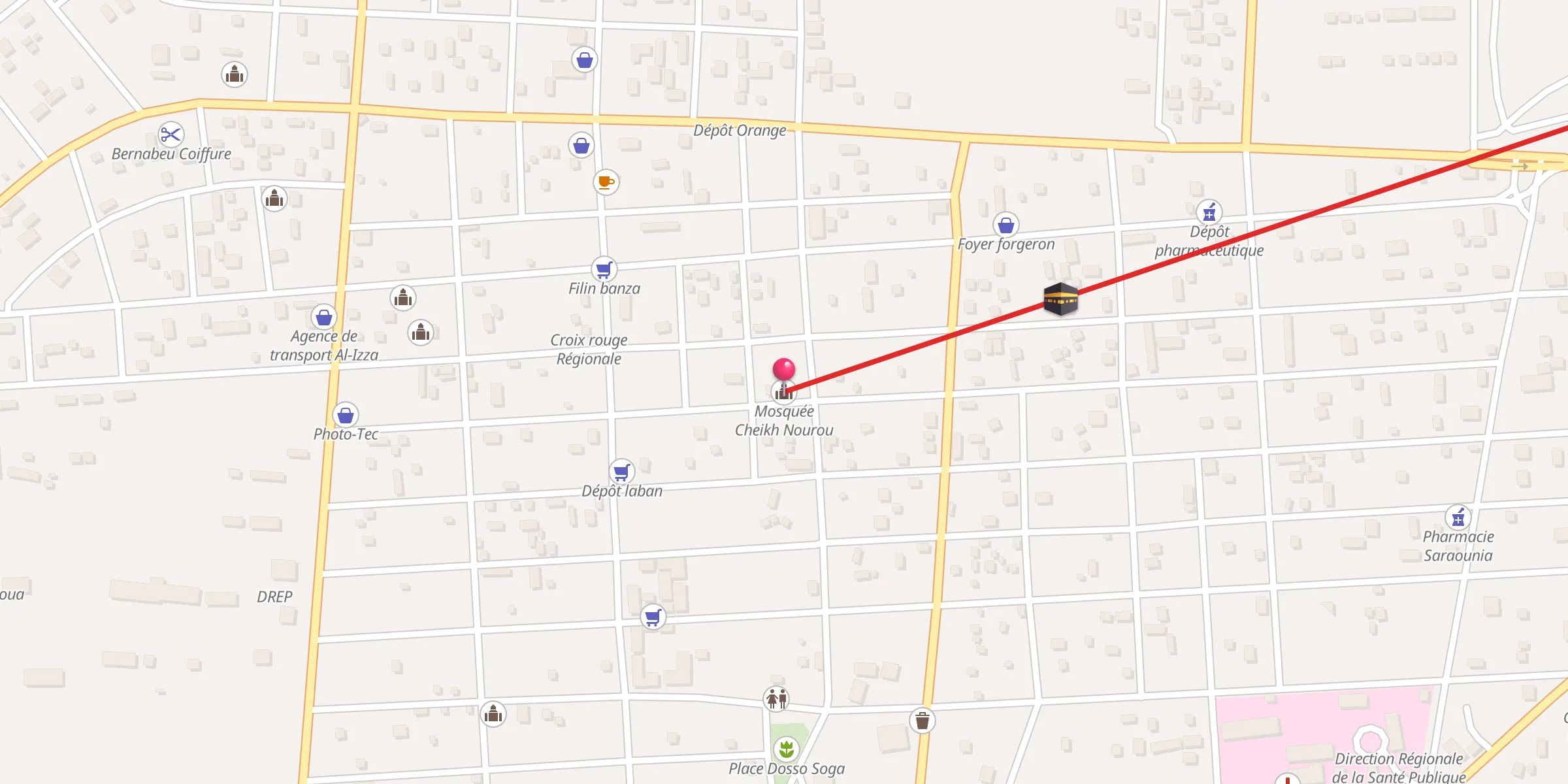 Carte de localisation : Mosquée Cheikh Nourou