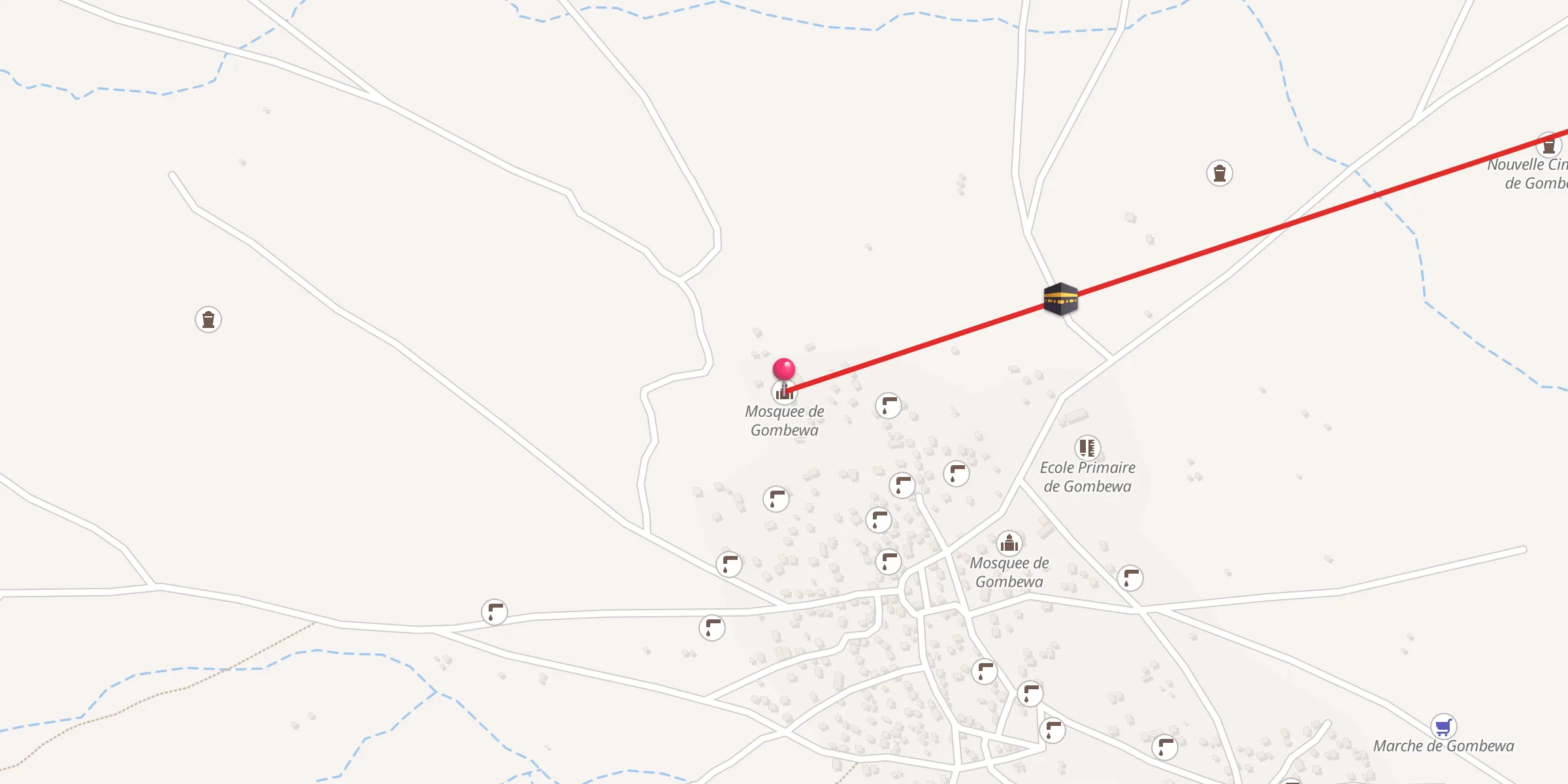Carte de localisation : Mosquee de Gombewa
