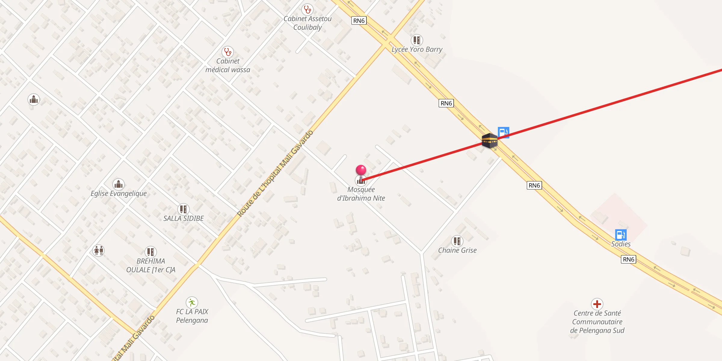 Carte de localisation : Mosquée d'Ibrahima Nite