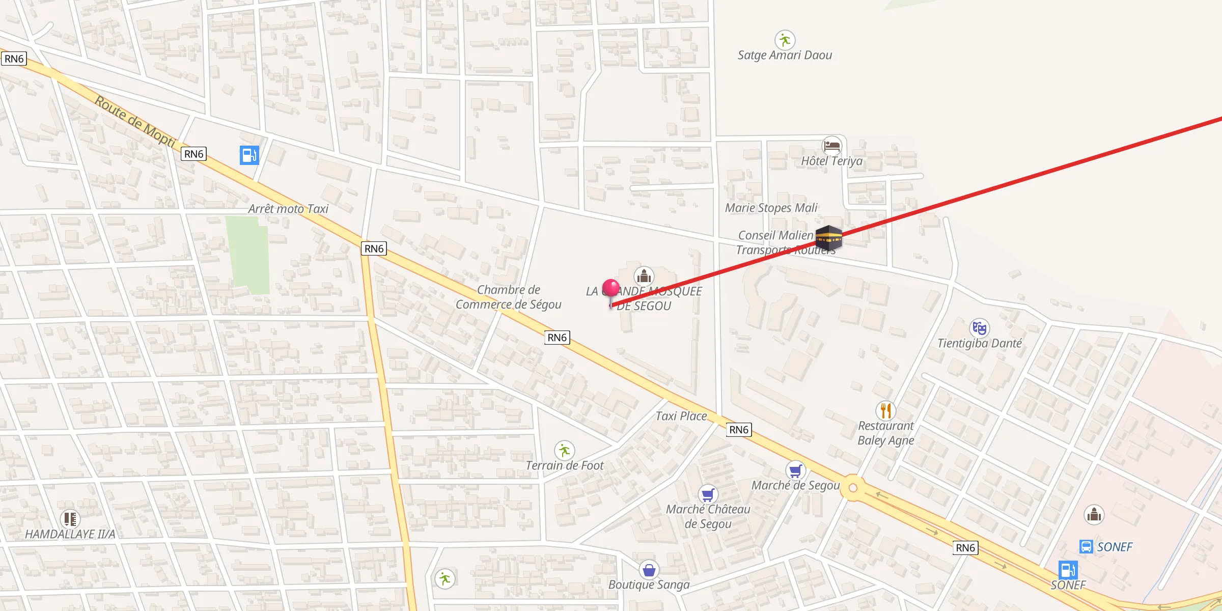 Carte de localisation : Grande Mosquée du vendredi de Ségou