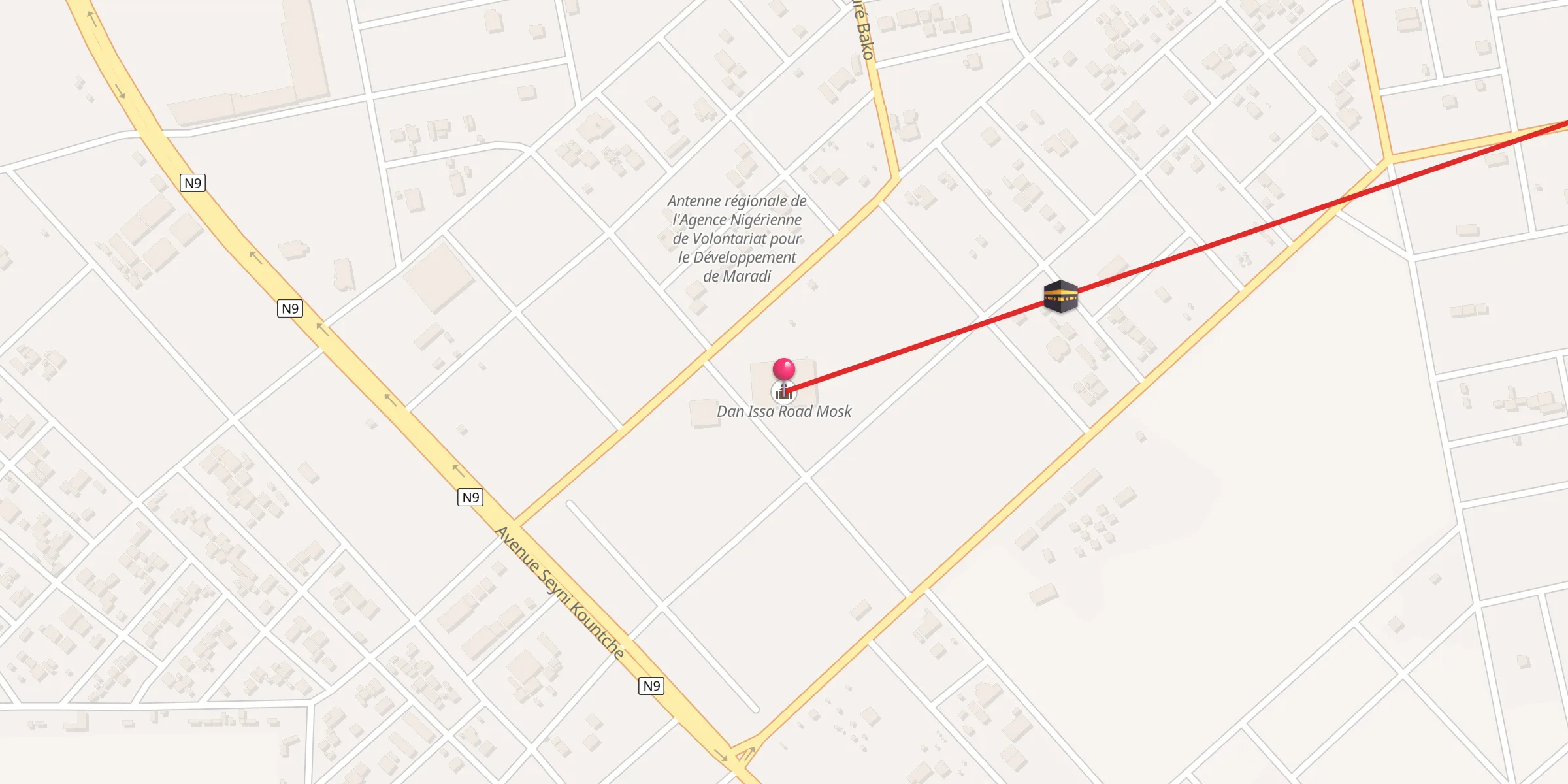 Carte de localisation : Dan Issa Road Mosk