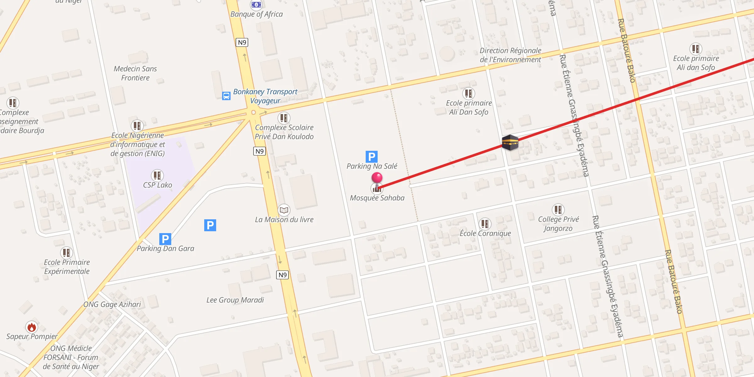 Carte de localisation : Mosquée Sahaba