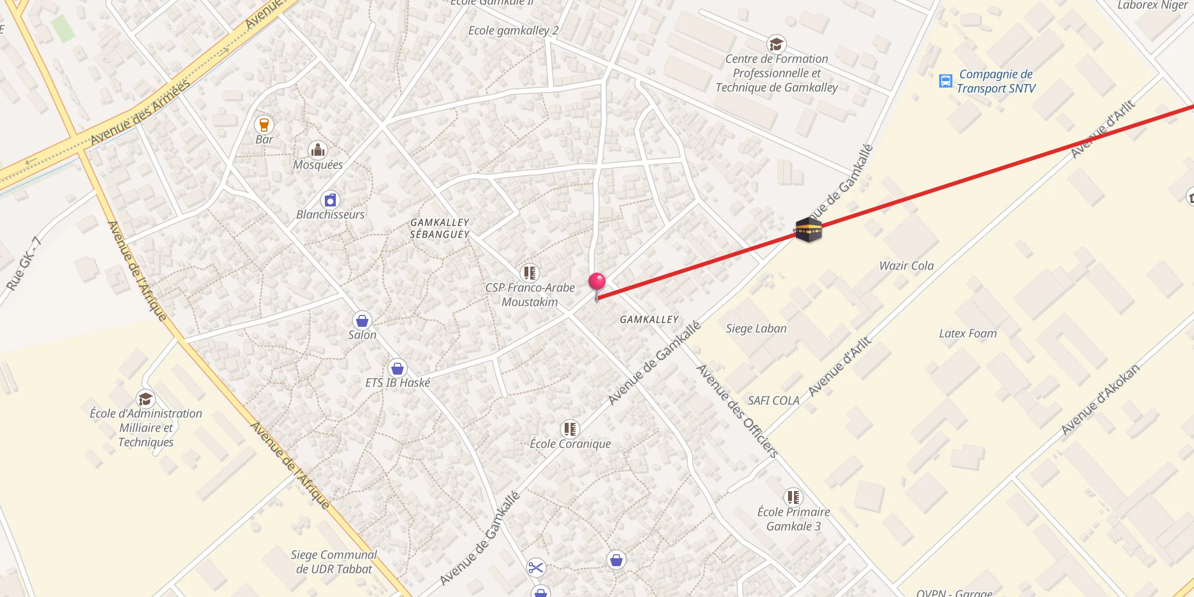 Carte de localisation : Mosquée