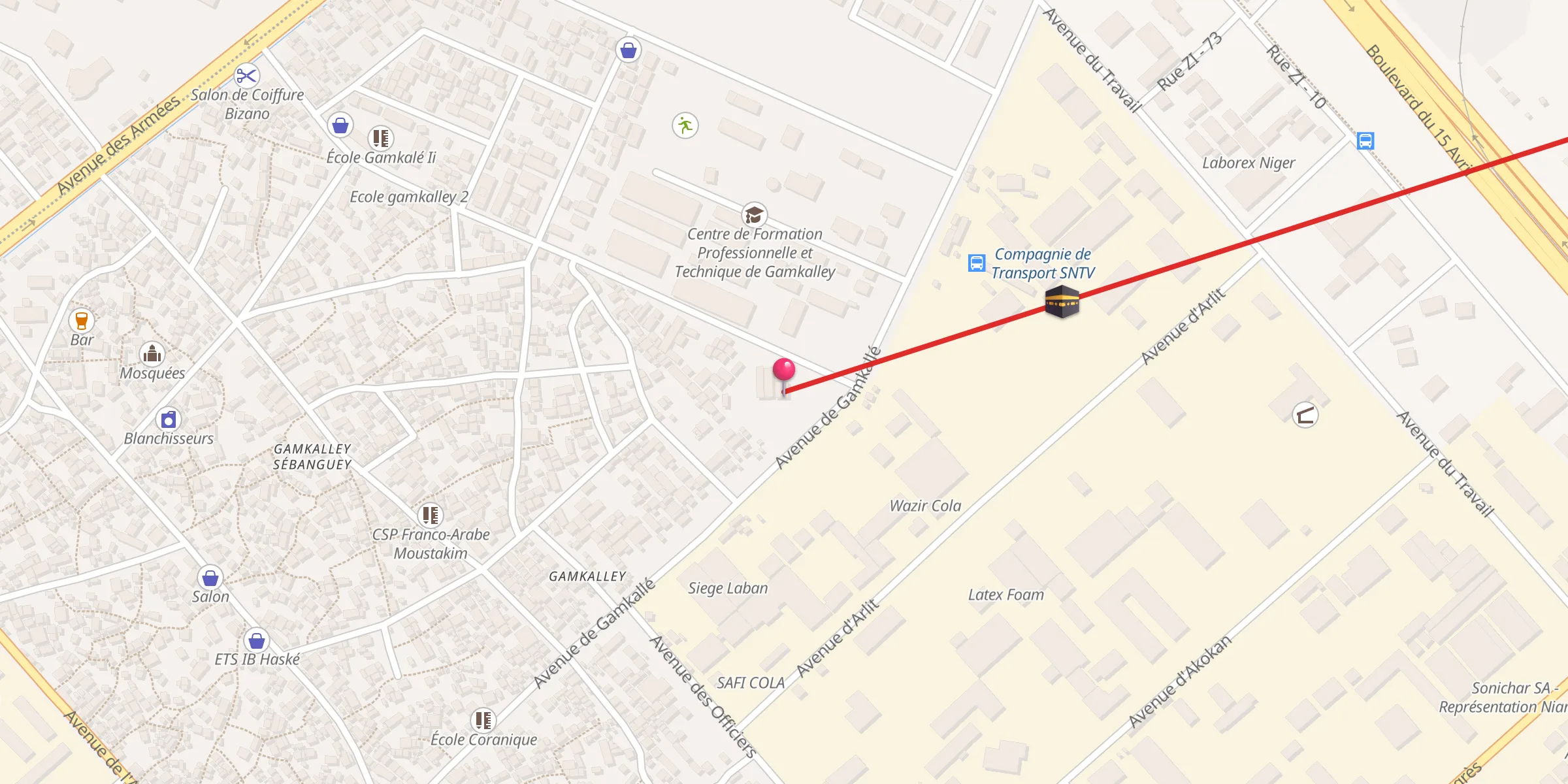 Carte de localisation : Grande Mosquée de Gamkalé