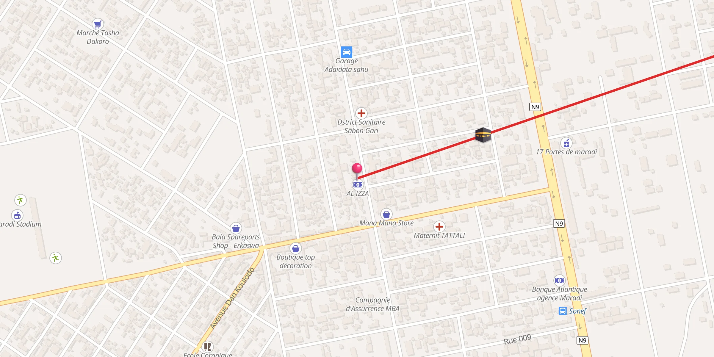 Carte de localisation : Mosquée Imam Malik
