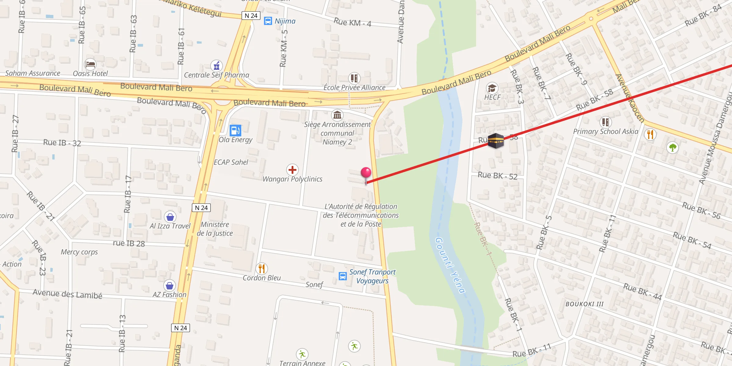 Carte de localisation : Masquée Kalifa Saoud Ibrahim