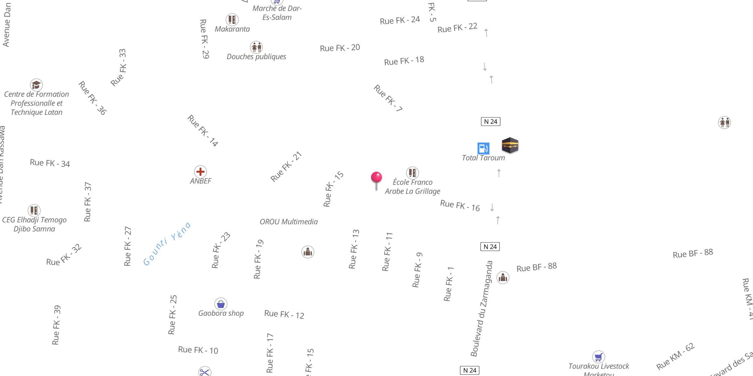 Carte de localisation : GEG Franco-arabe