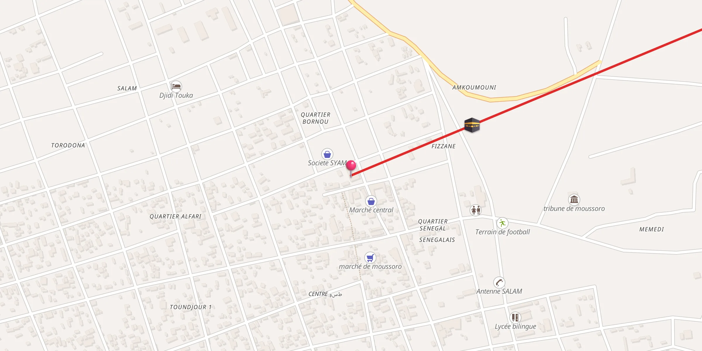 Carte de localisation : La grande mosqué المسجد الكبير