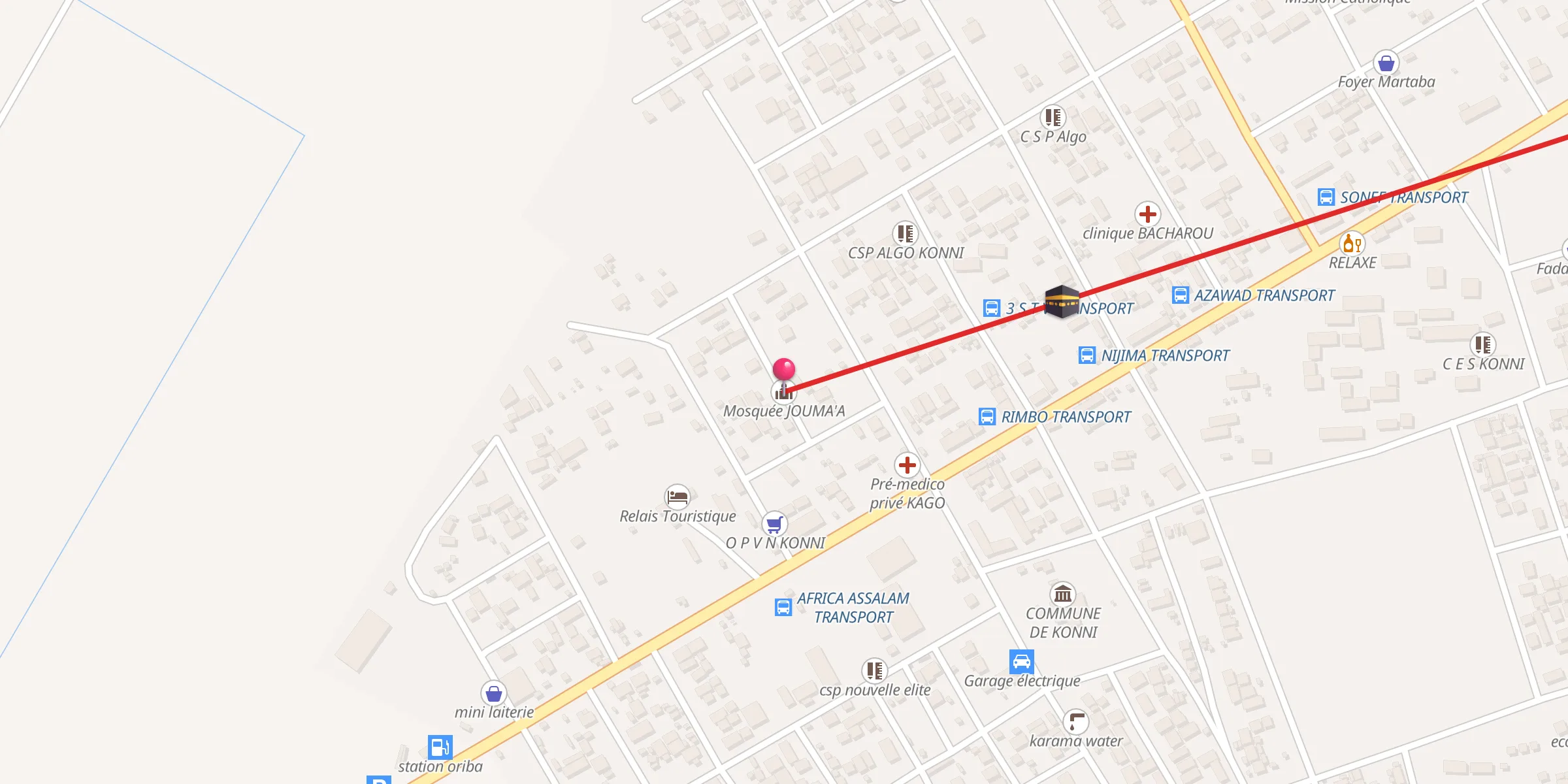 Carte de localisation : Mosquée JOUMA'A
