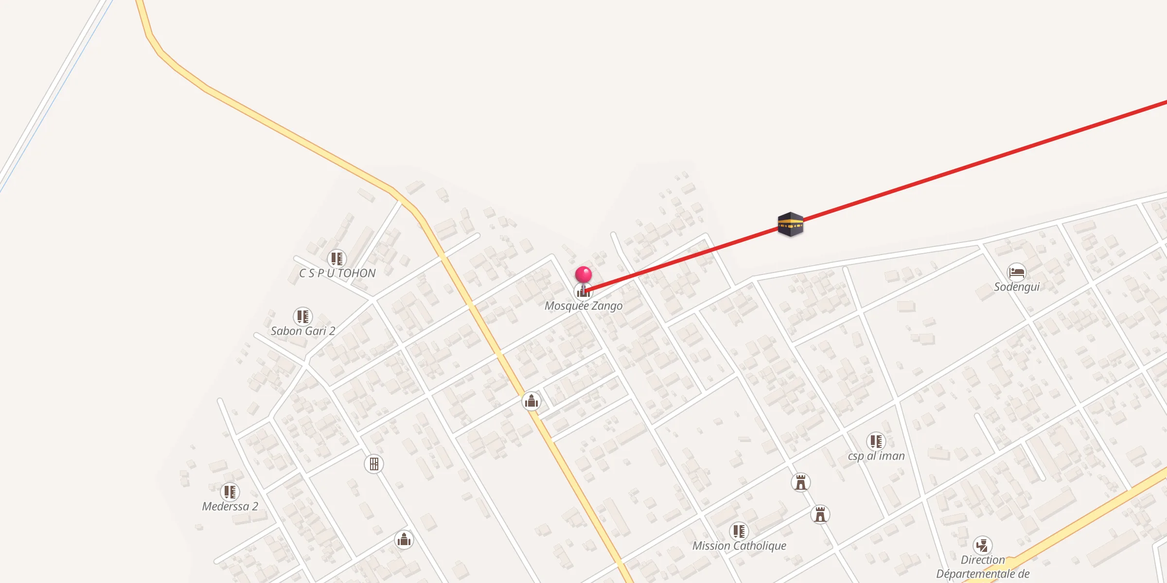 Carte de localisation : Mosquée Zango