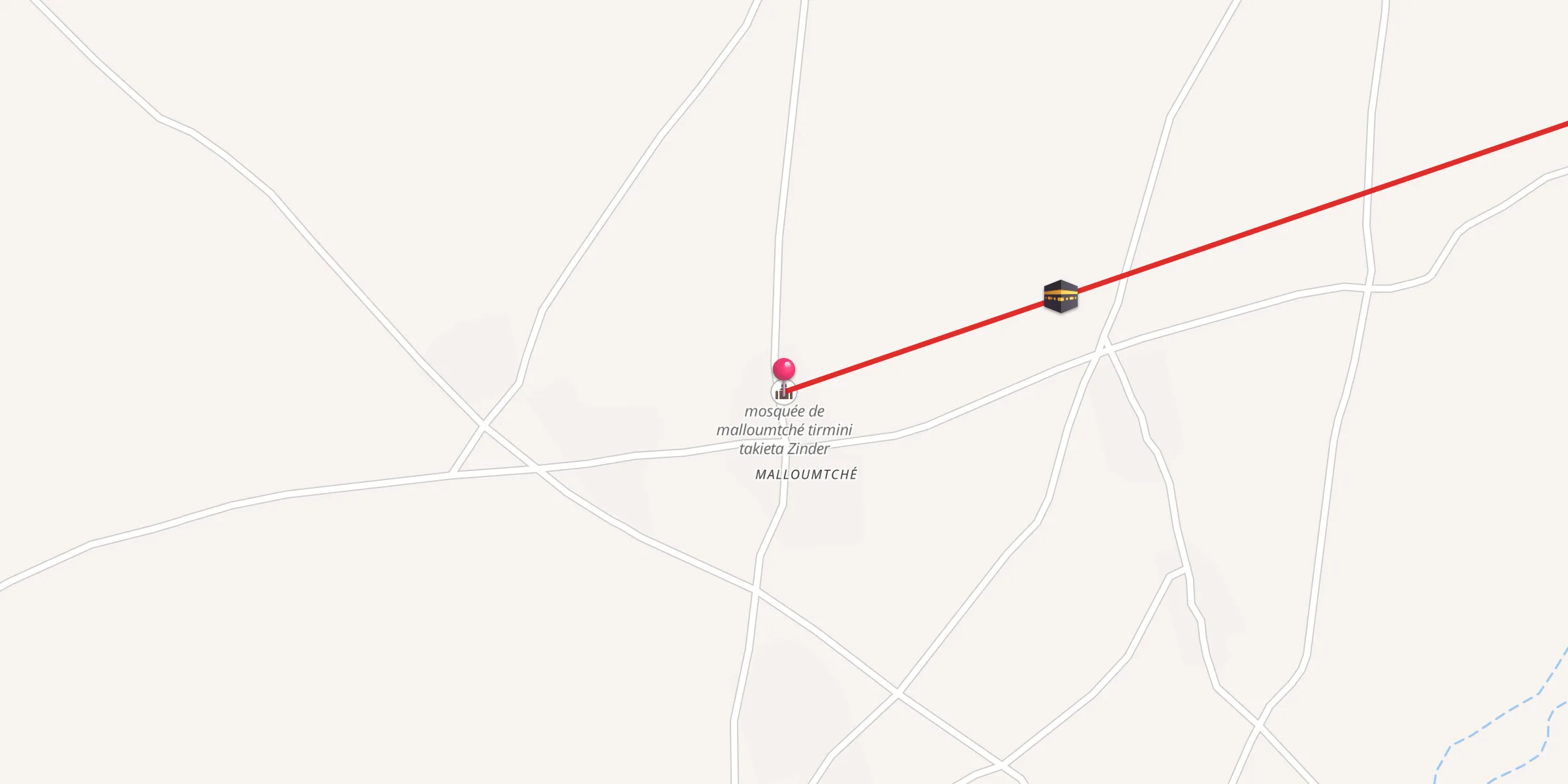 Carte de localisation : mosquée de malloumtché tirmini takieta Zinder