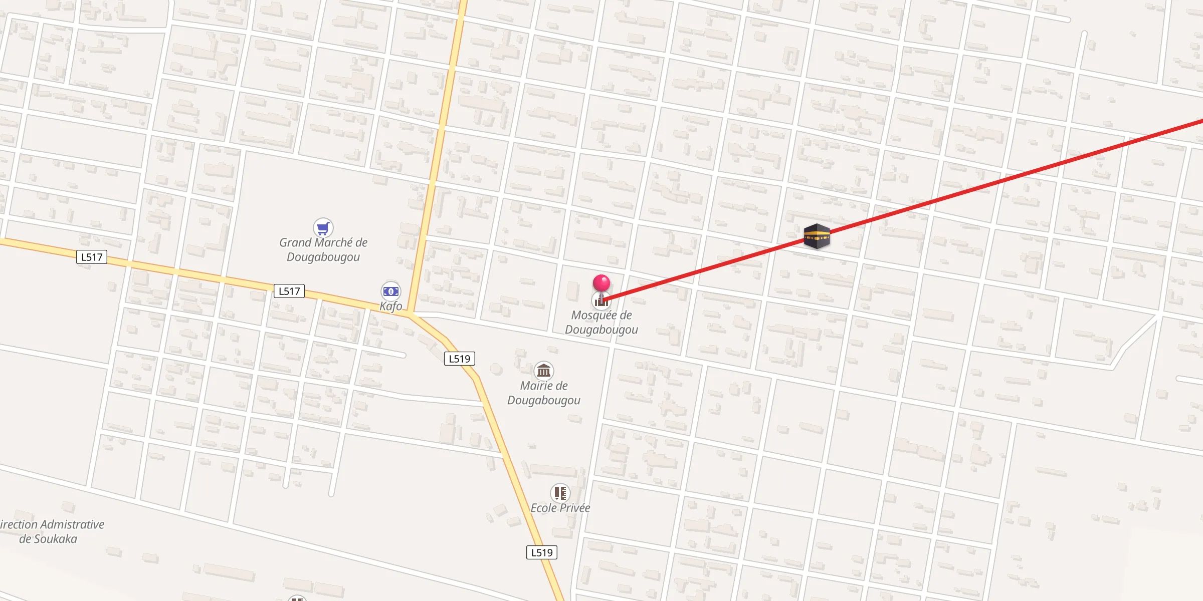 Carte de localisation : Mosquée de Dougabougou