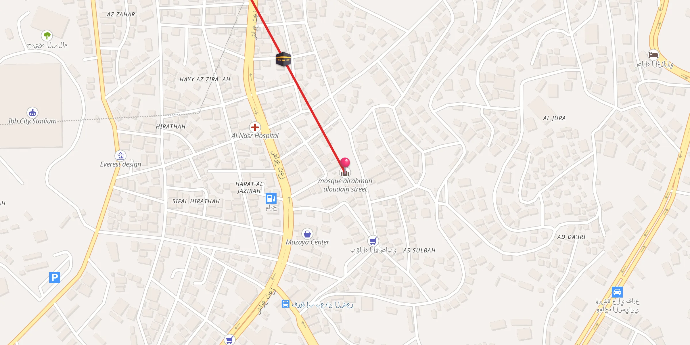 Carte de localisation : mosque alrahman aloudain street