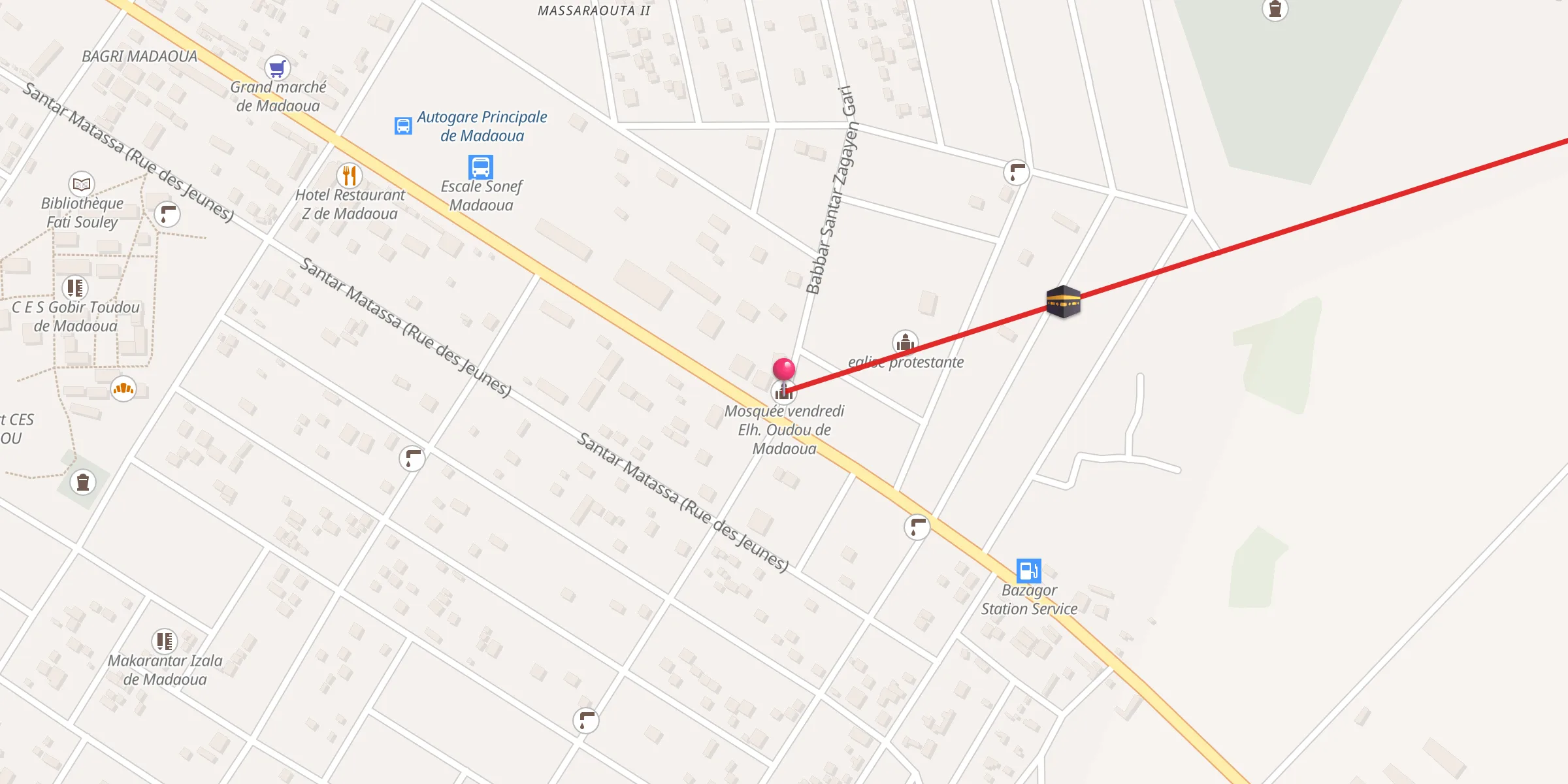 Carte de localisation : Mosquée vendredi Elh. Oudou de Madaoua