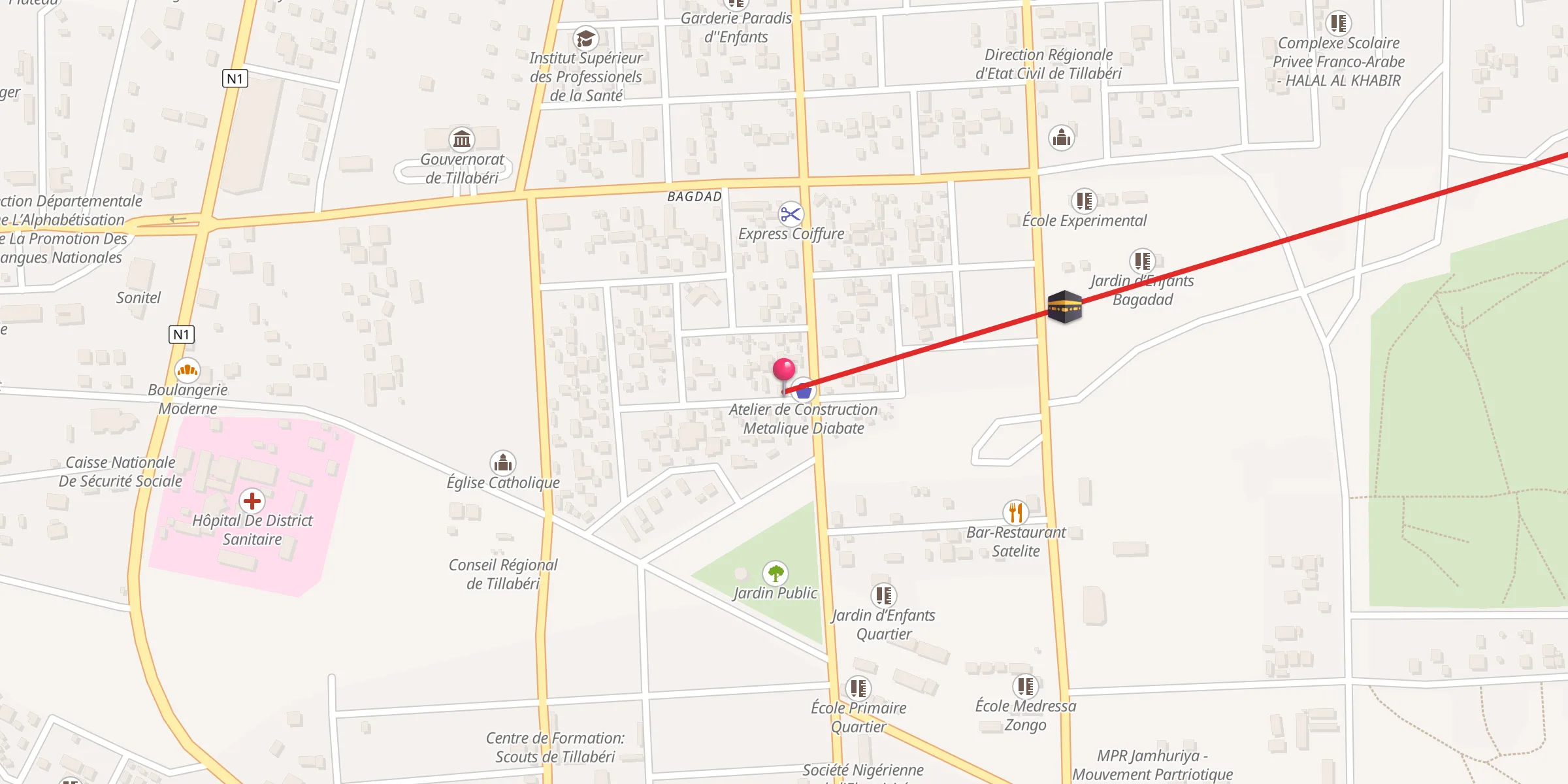 Carte de localisation : Mosquée de Bagadad
