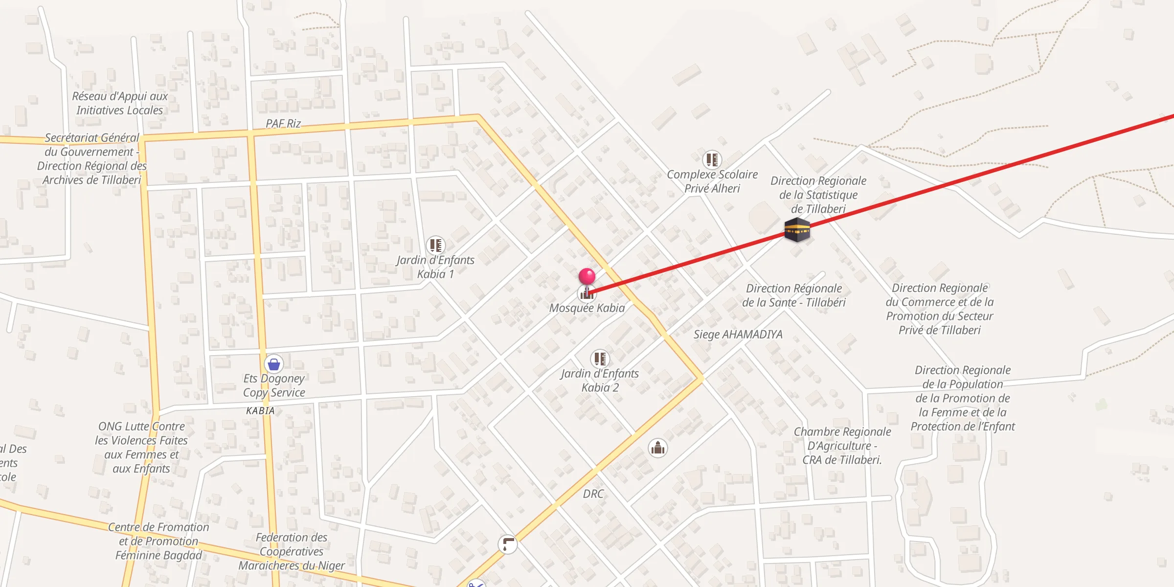Carte de localisation : Mosquée Kabia