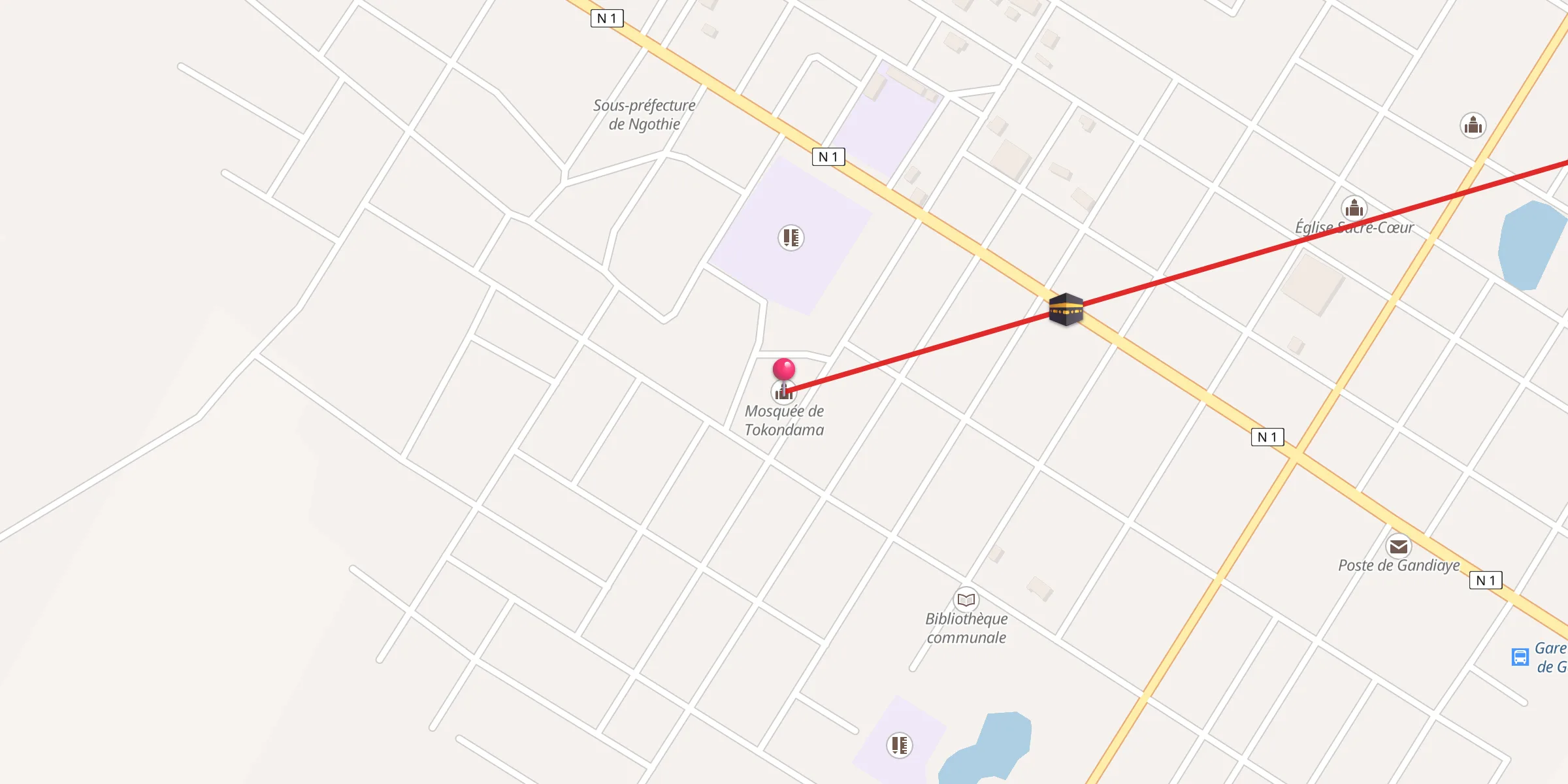 Carte de localisation : Mosquée de Tokondama