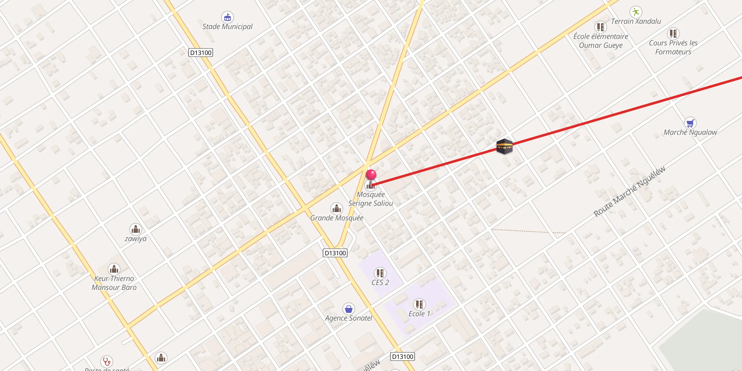 Carte de localisation : Mosquée Serigne Saliou