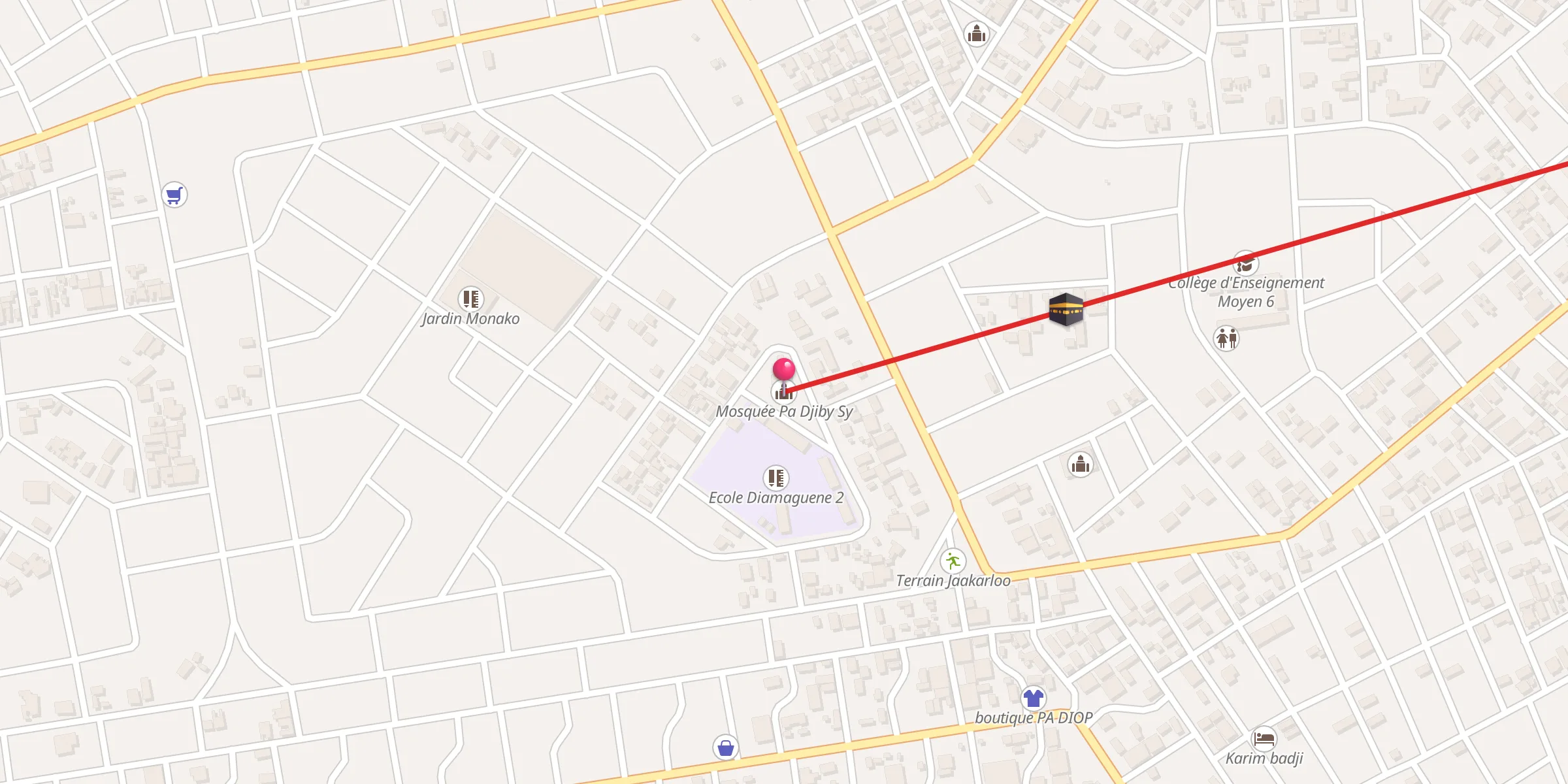 Carte de localisation : Mosquée Pa Djiby Sy