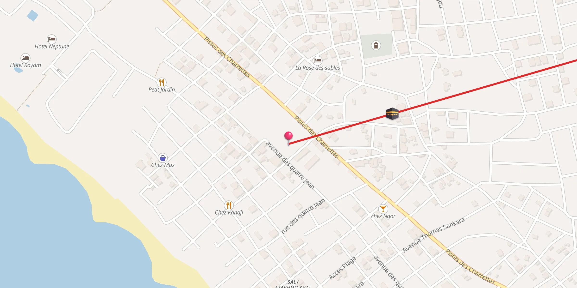 Carte de localisation : Grande Mosquée de Saly Niakhniakhal
