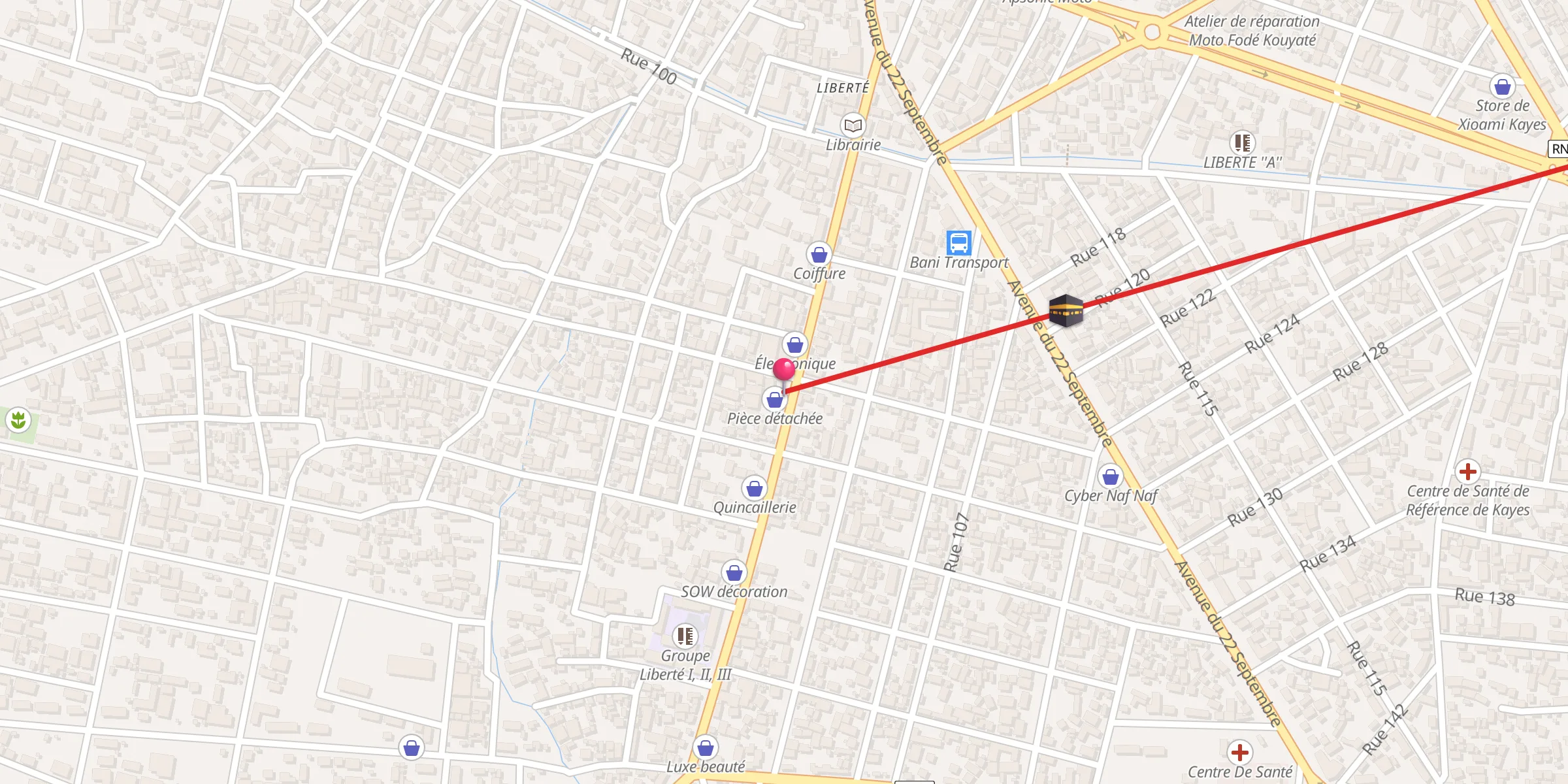 Carte de localisation : Mosquée