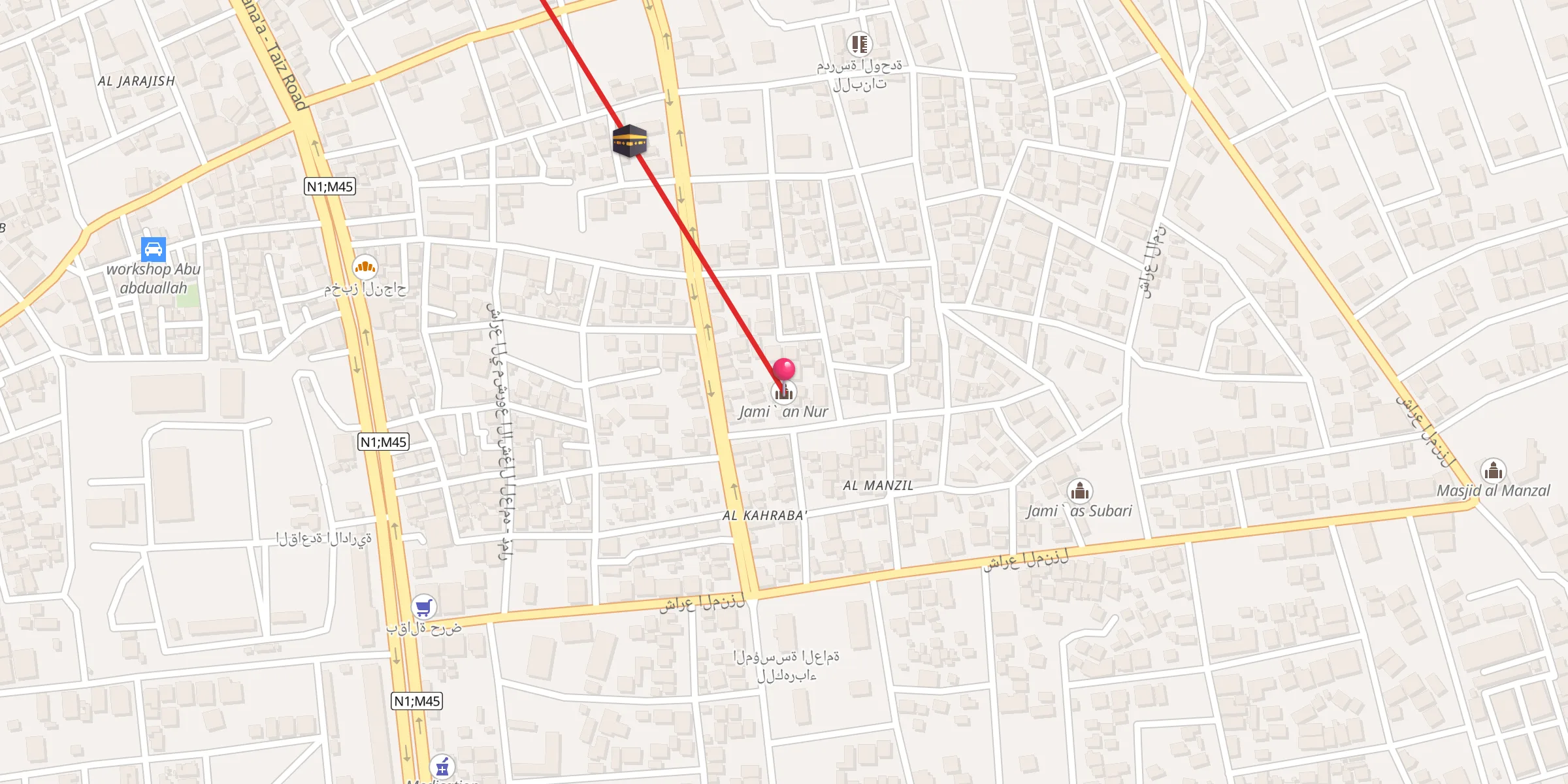 Carte de localisation : جامع النور