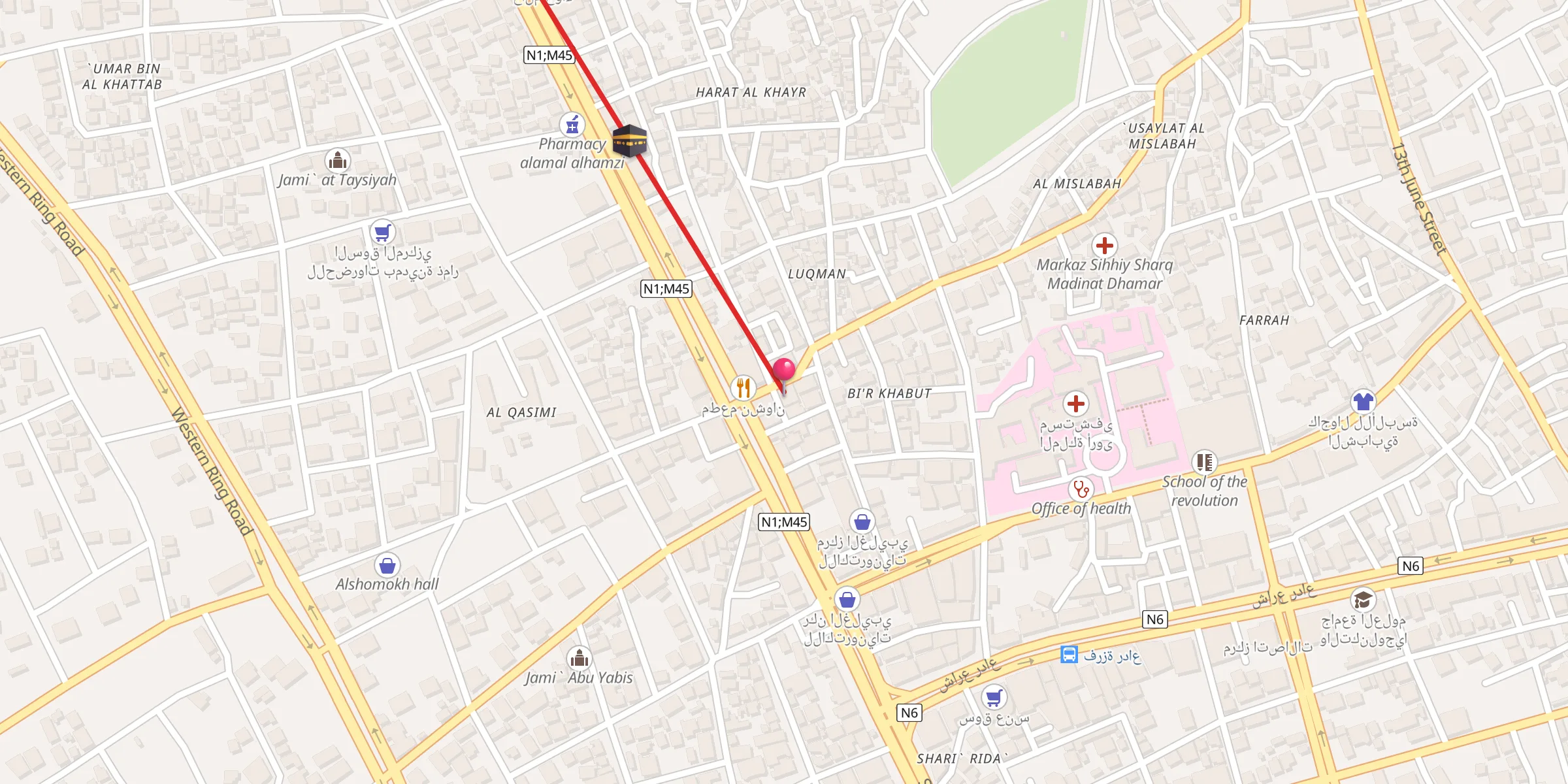 Carte de localisation : جامع بئر خابوط