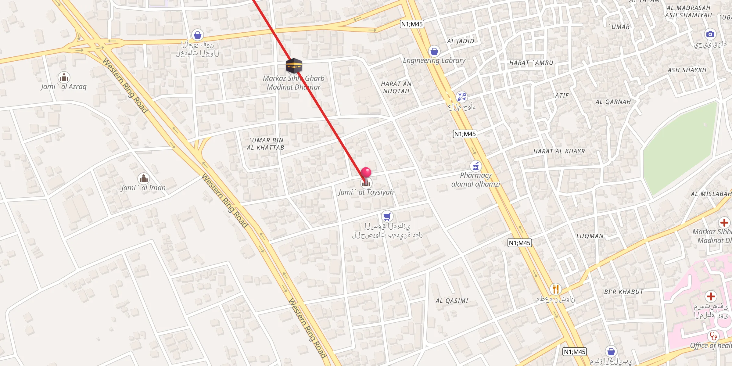 Carte de localisation : جامع التيسية