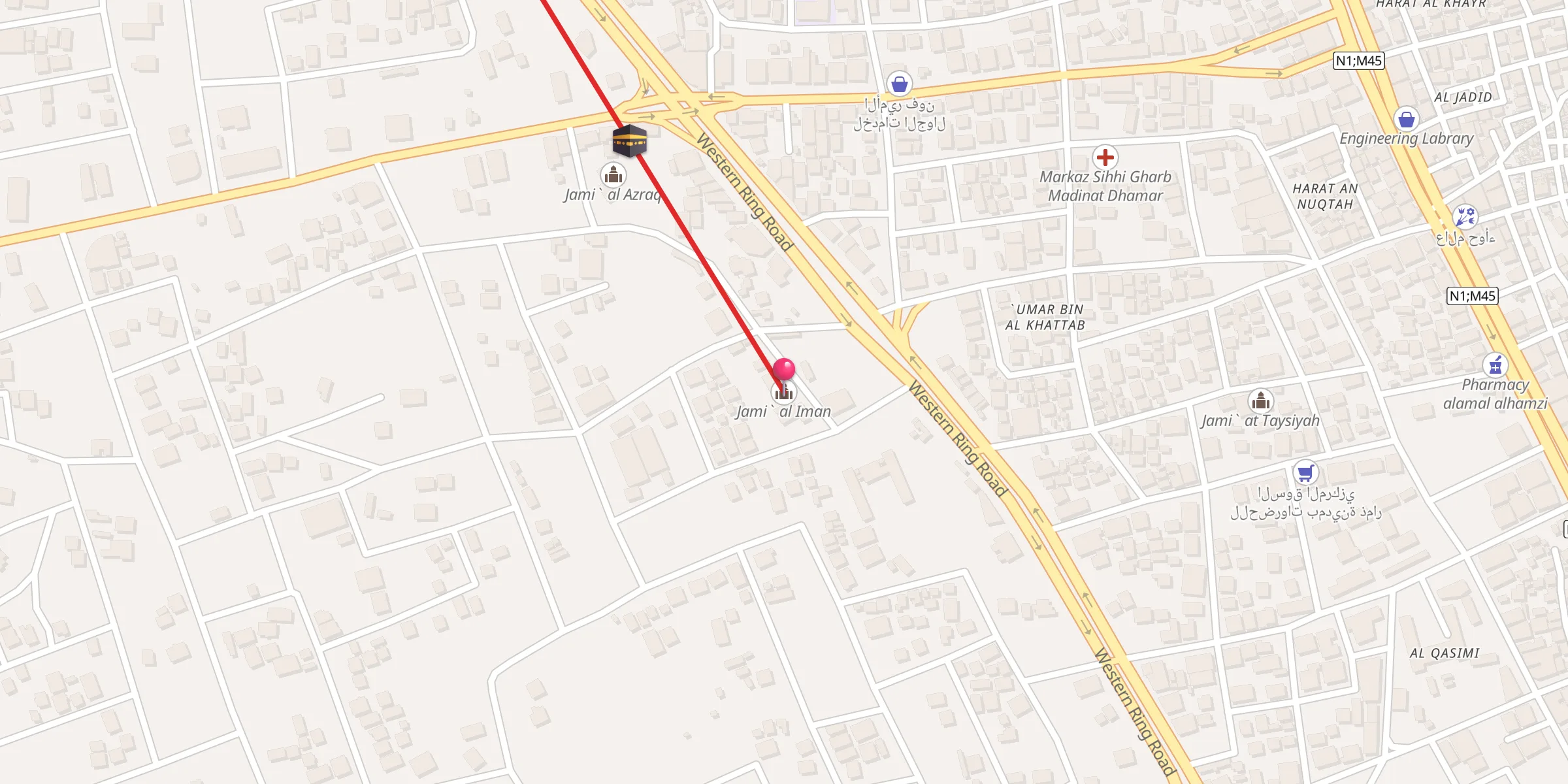 Carte de localisation : جامع الإيمان
