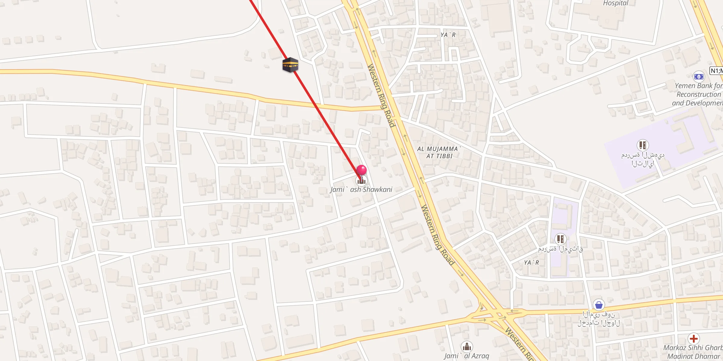 Carte de localisation : جامع الشوكاني