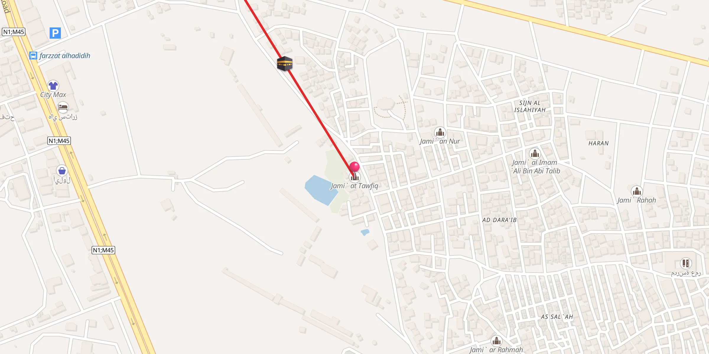 Carte de localisation : جامع التوفيق