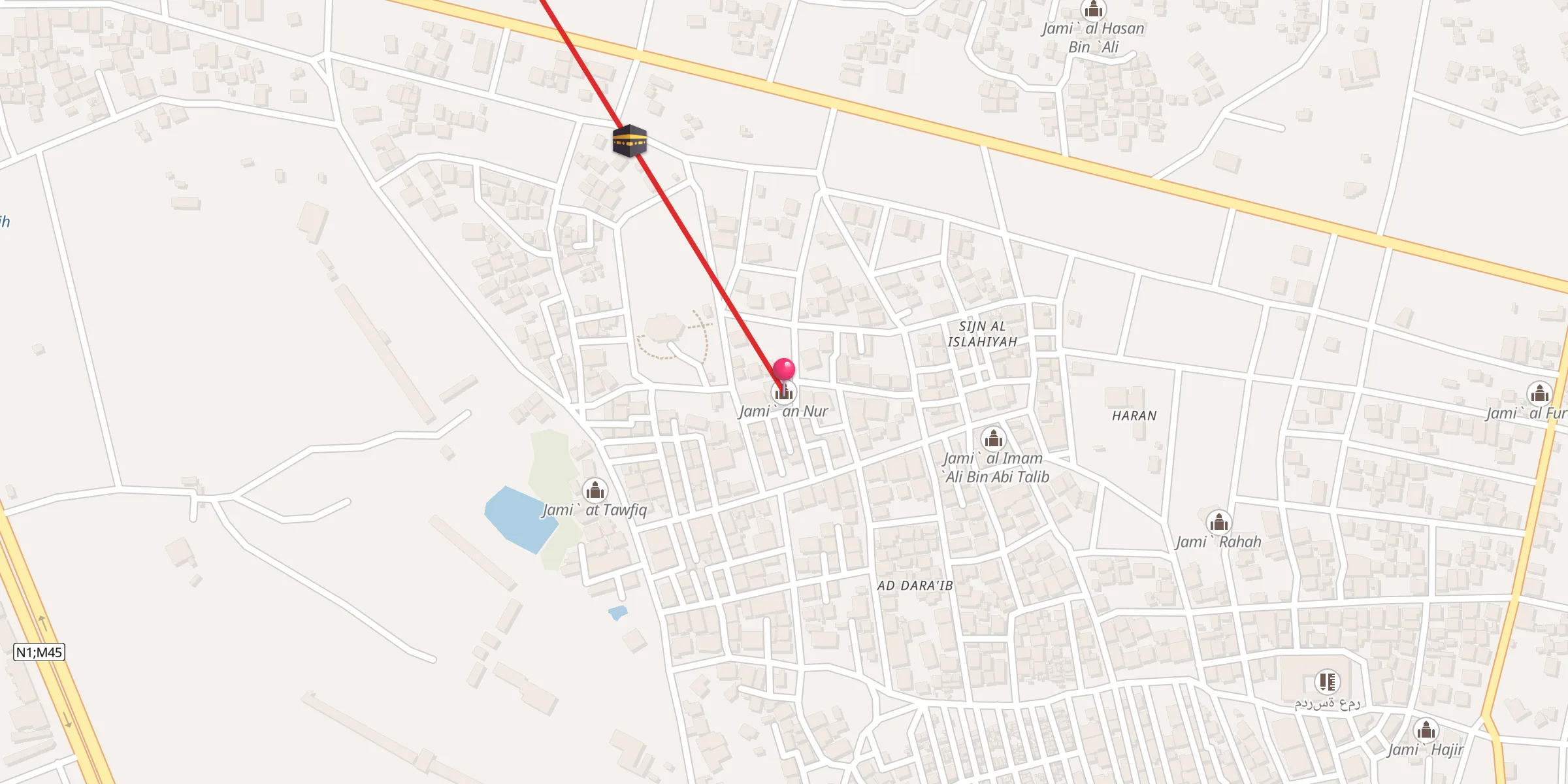 Carte de localisation : جامع النور