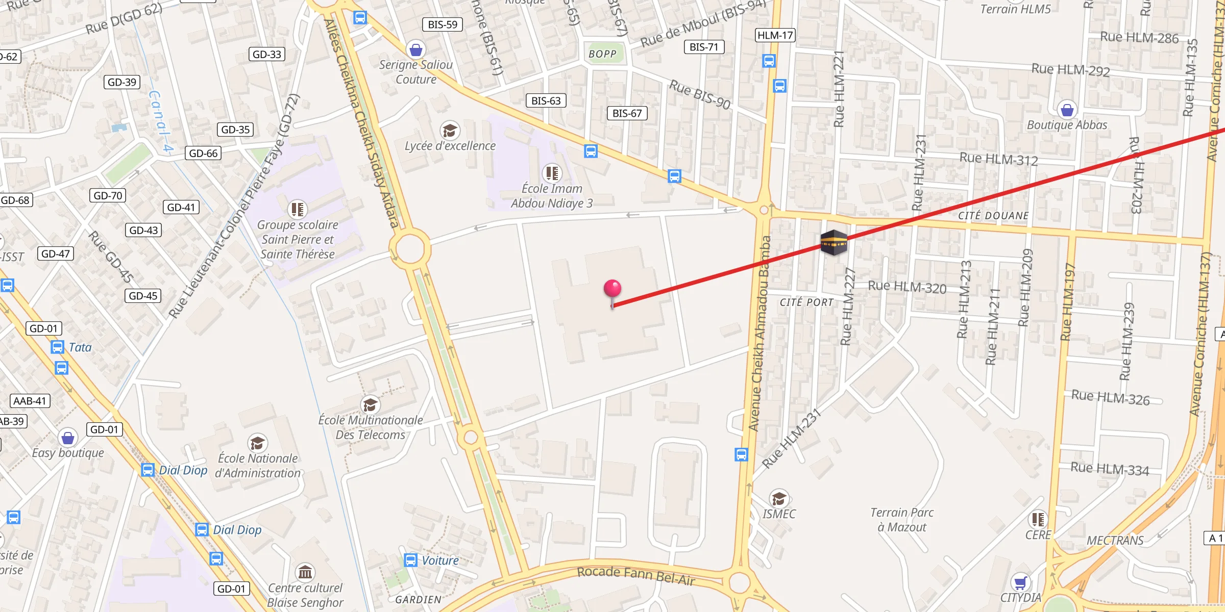 Carte de localisation : Massalikoul Djinane