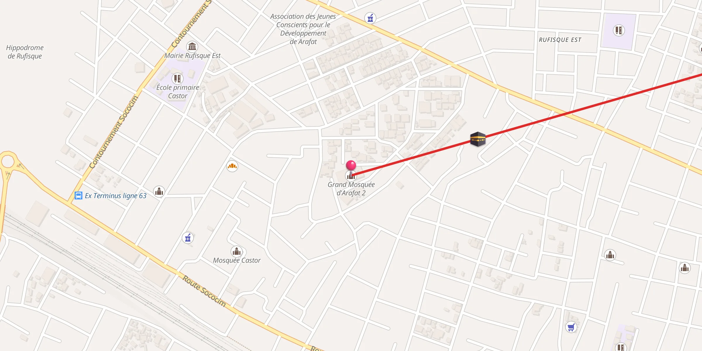 Carte de localisation : Grand Mosquée d'Arafat 2