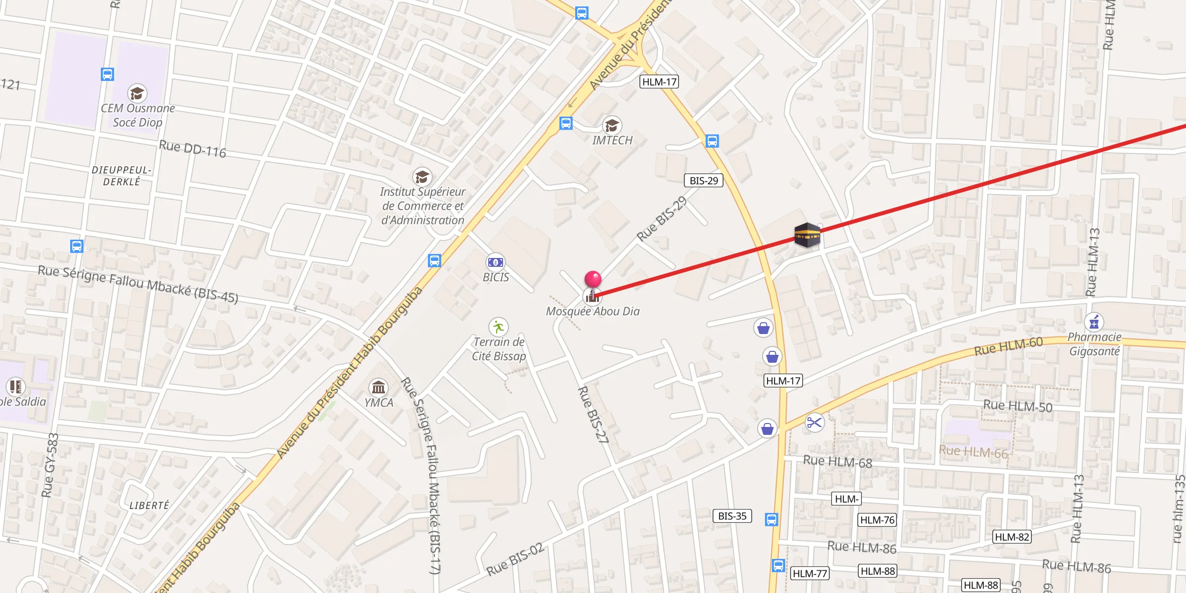 Carte de localisation : Mosquée Abou Dia