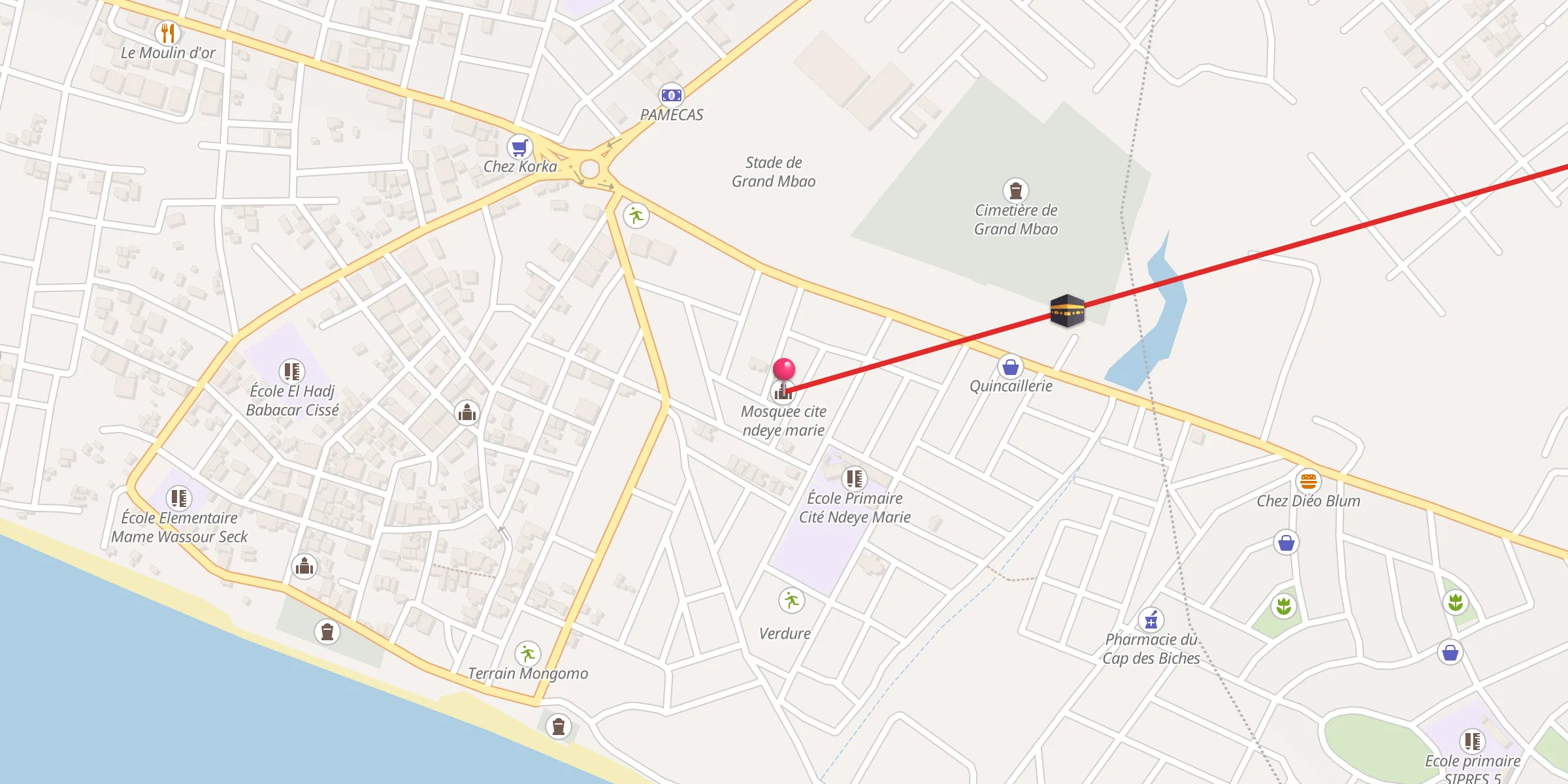 Carte de localisation : Mosquee cite ndeye marie