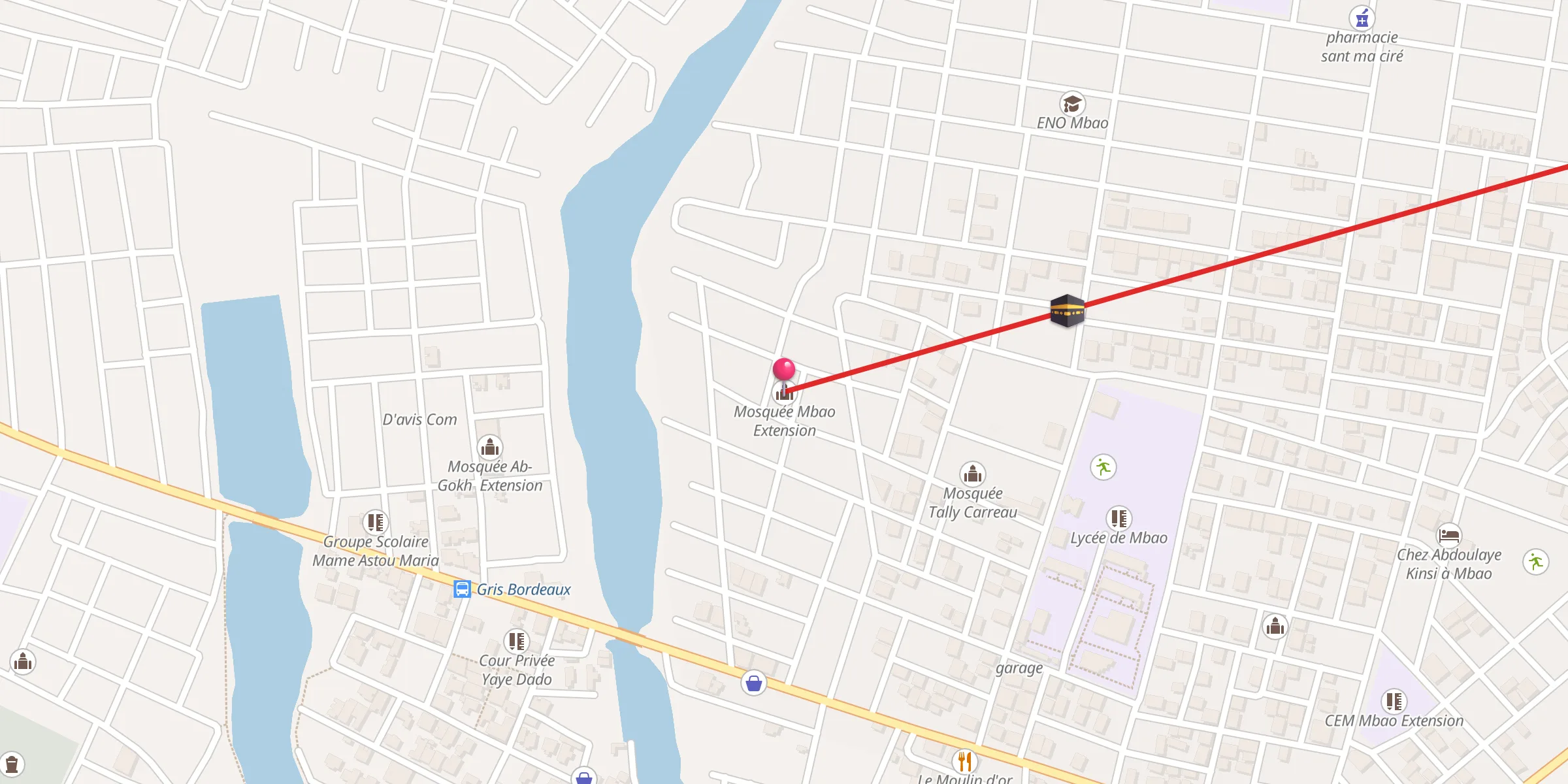 Carte de localisation : Mosquée Mbao Extension