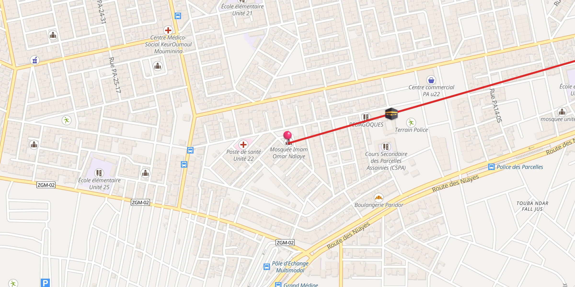 Carte de localisation : Mosquée Imam Omar Ndiaye
