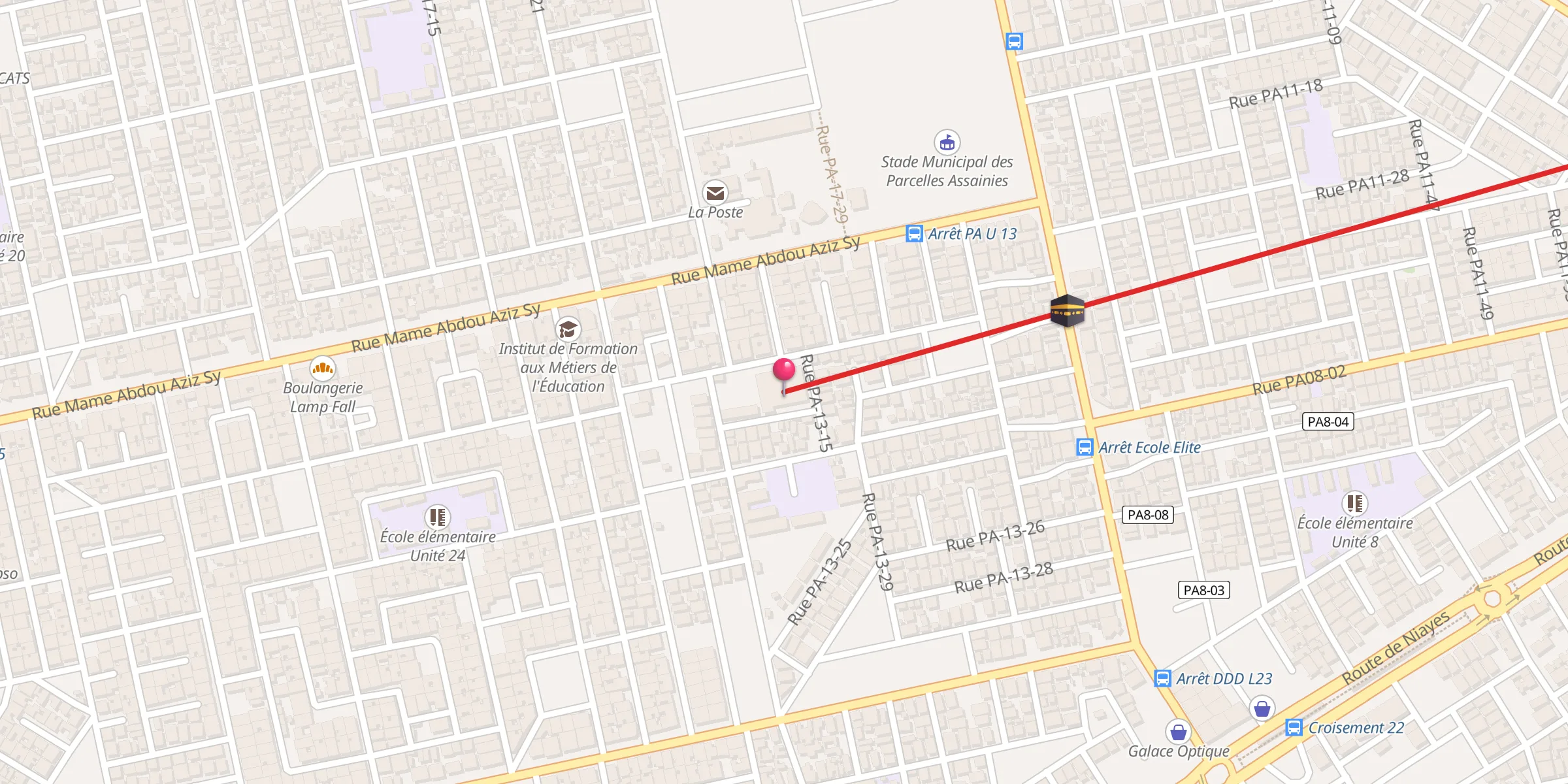 Carte de localisation : Diouma Mouride