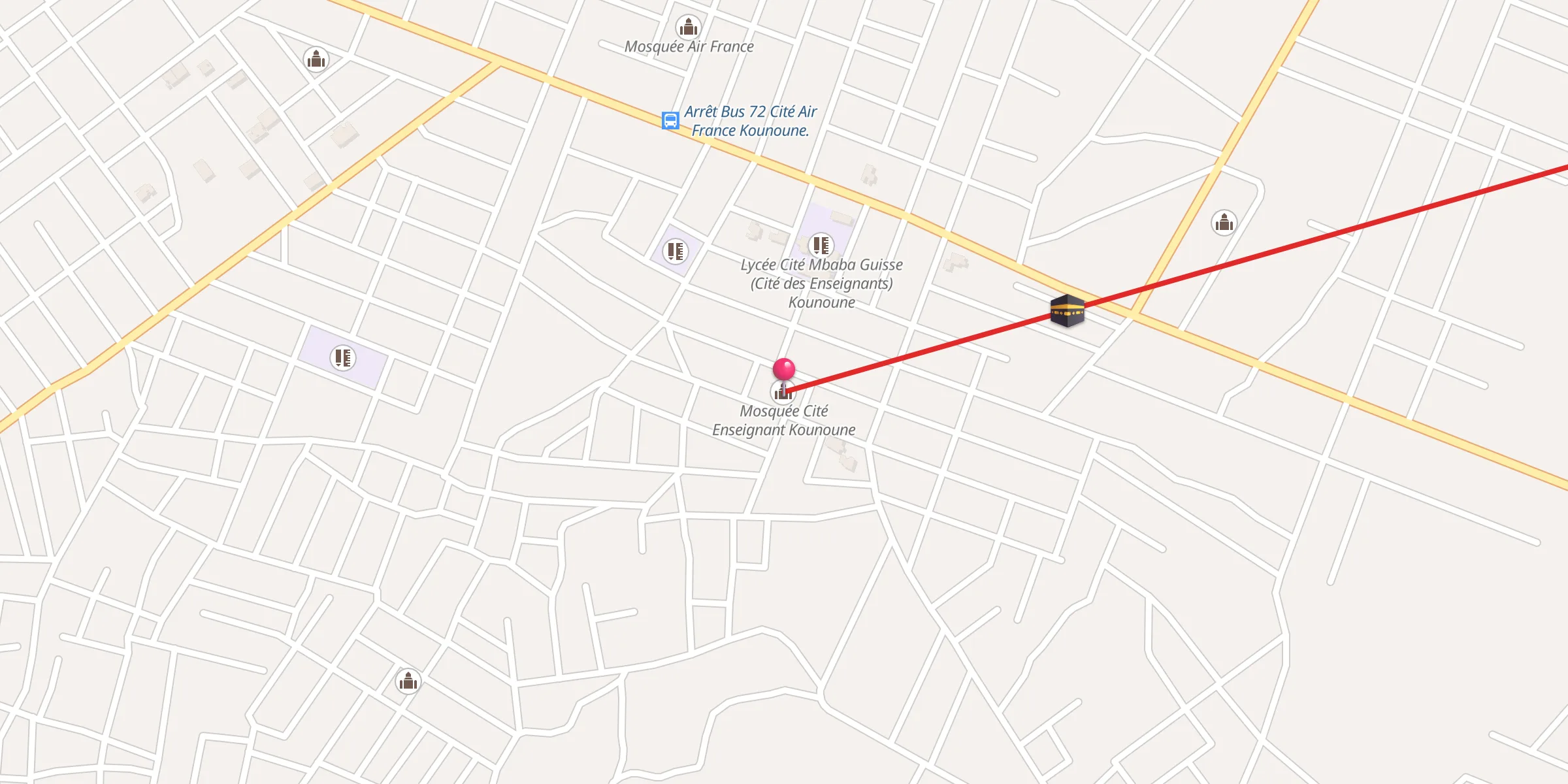 Carte de localisation : Mosquée Cité Enseignant Kounoune
