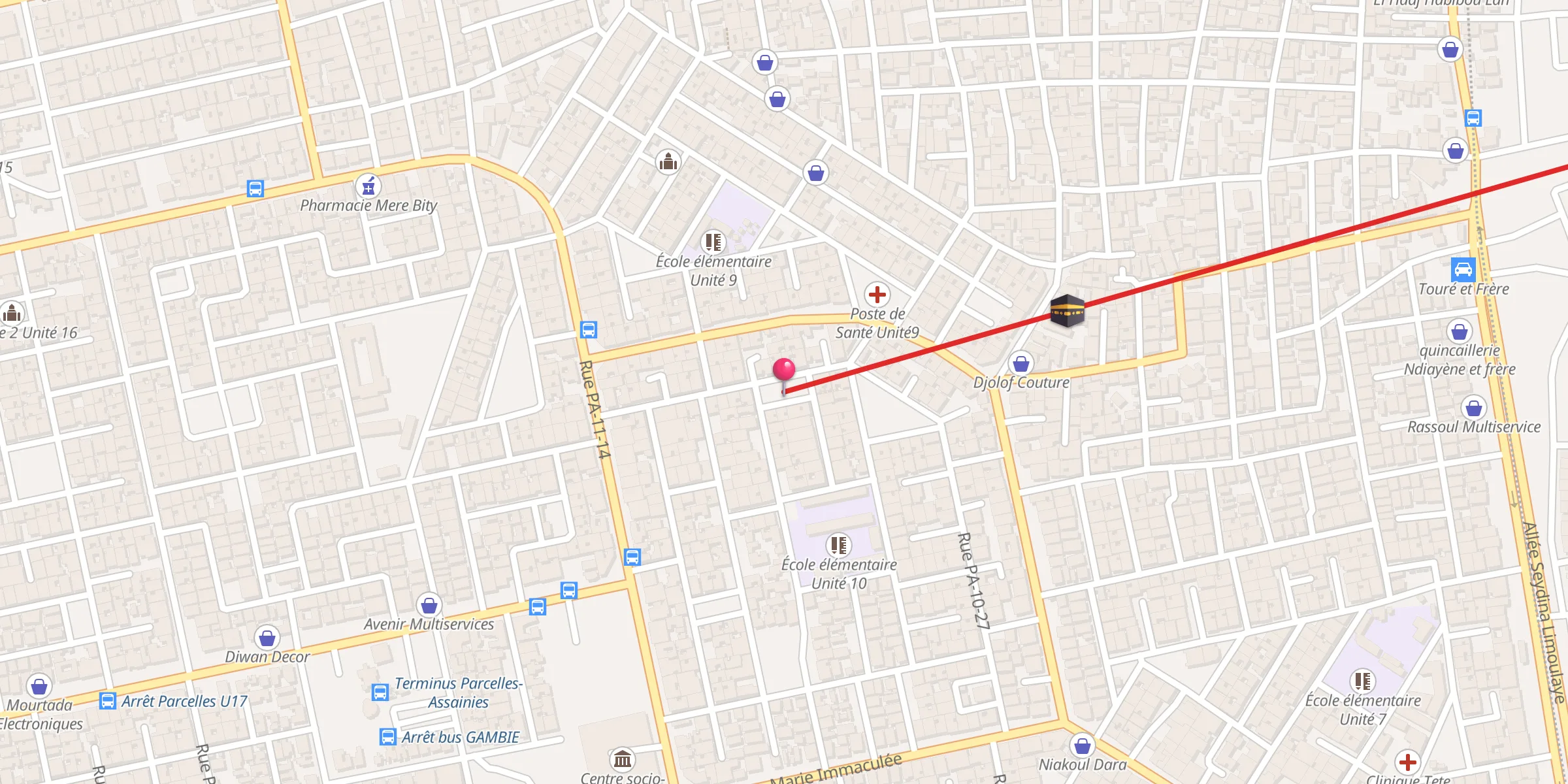 Carte de localisation : Mosquée Ibaadou