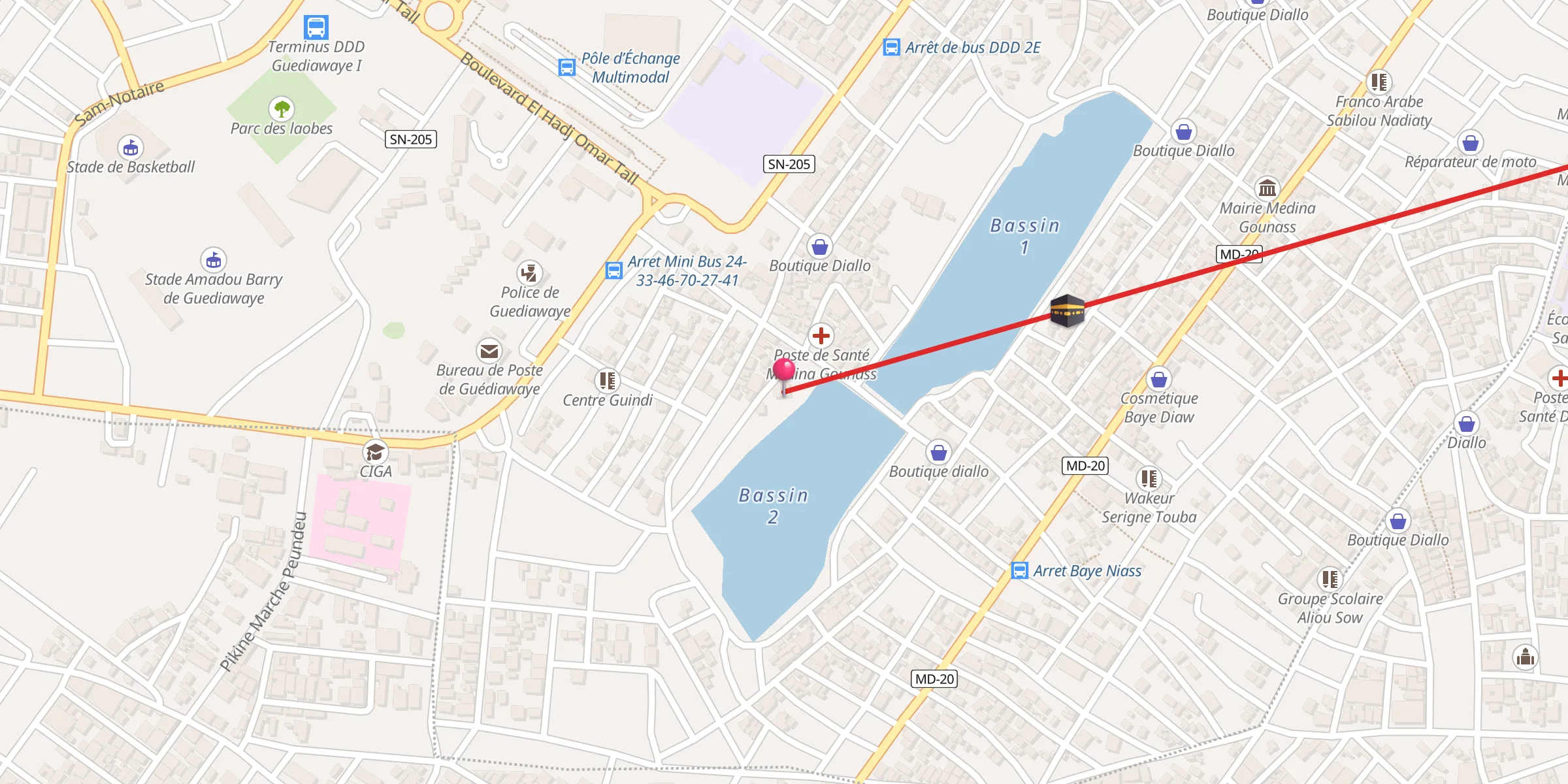 Carte de localisation : Mosquée Ibrahima Kebe