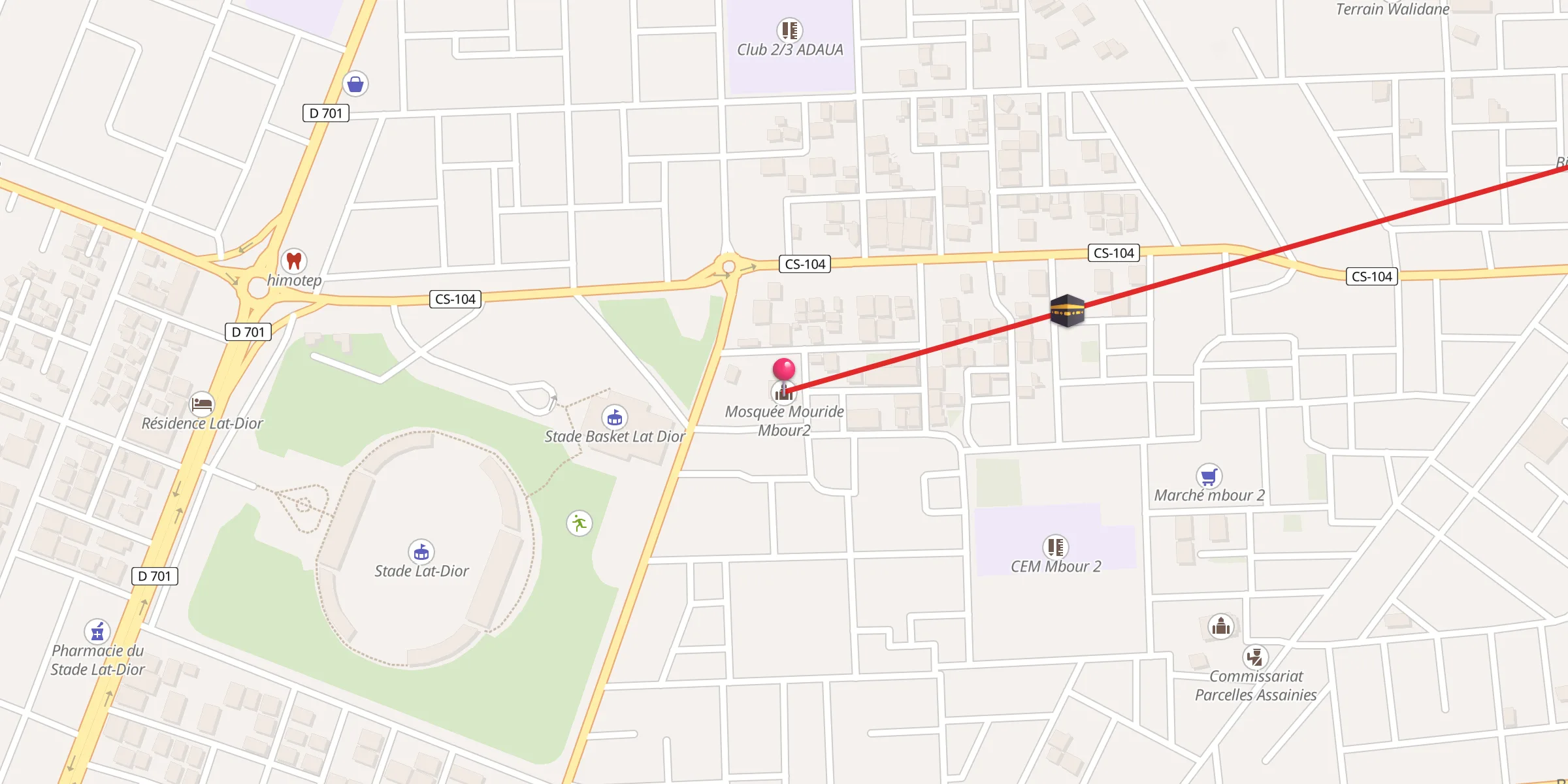 Carte de localisation : Mosquée Mouride Mbour2