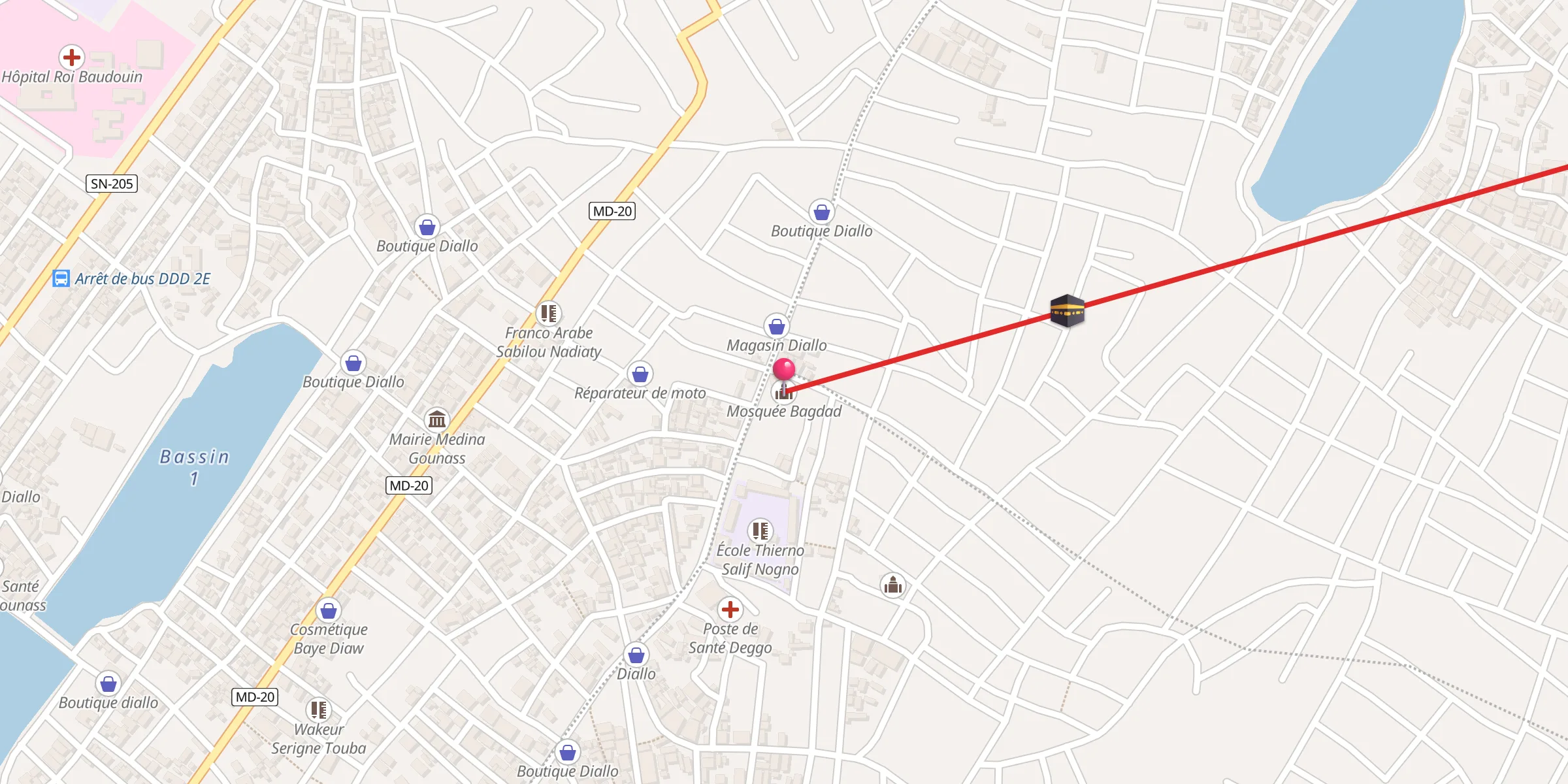 Carte de localisation : Mosquée Bagdad