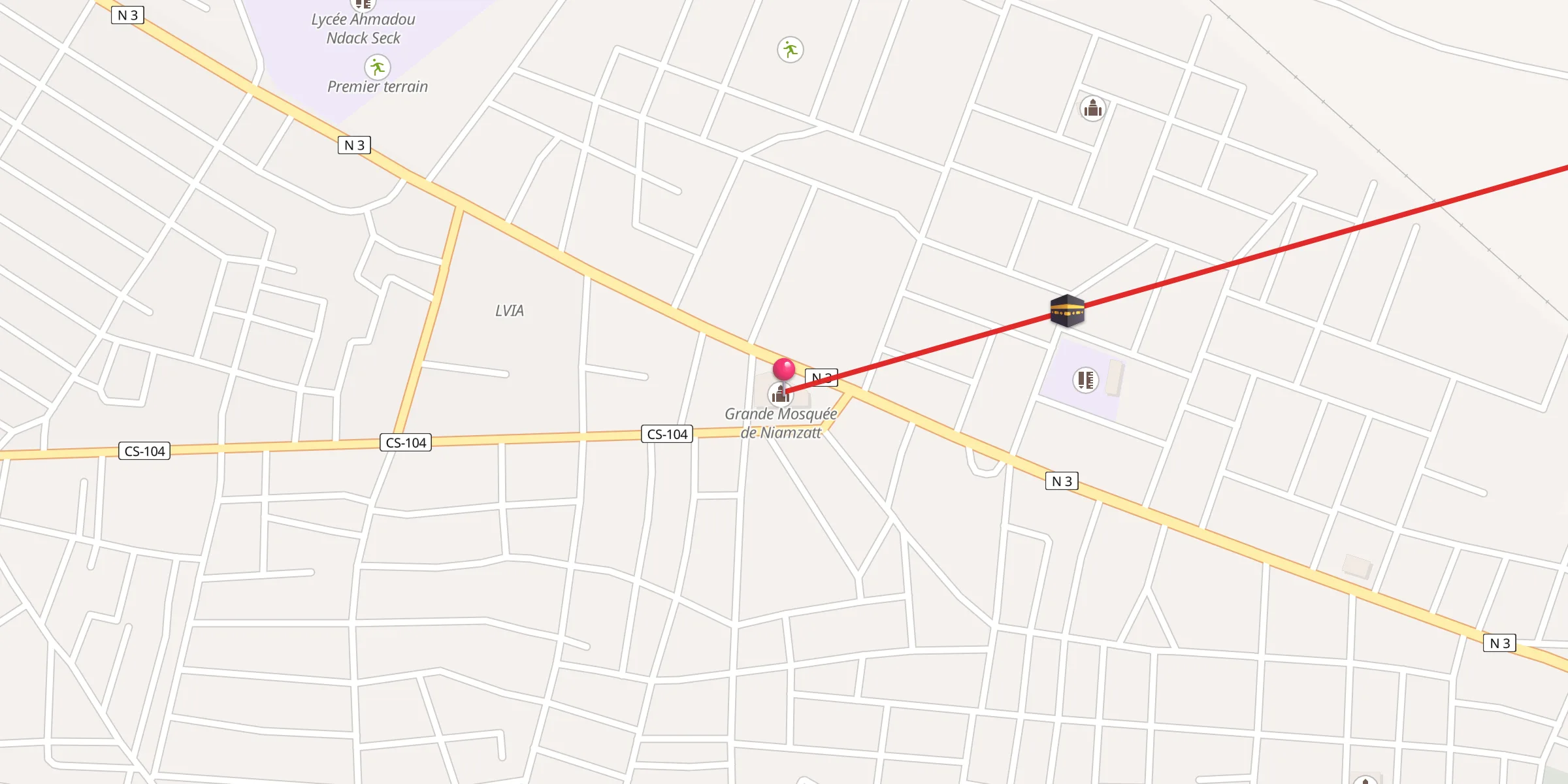 Carte de localisation : Grande Mosquée de Niamzatt