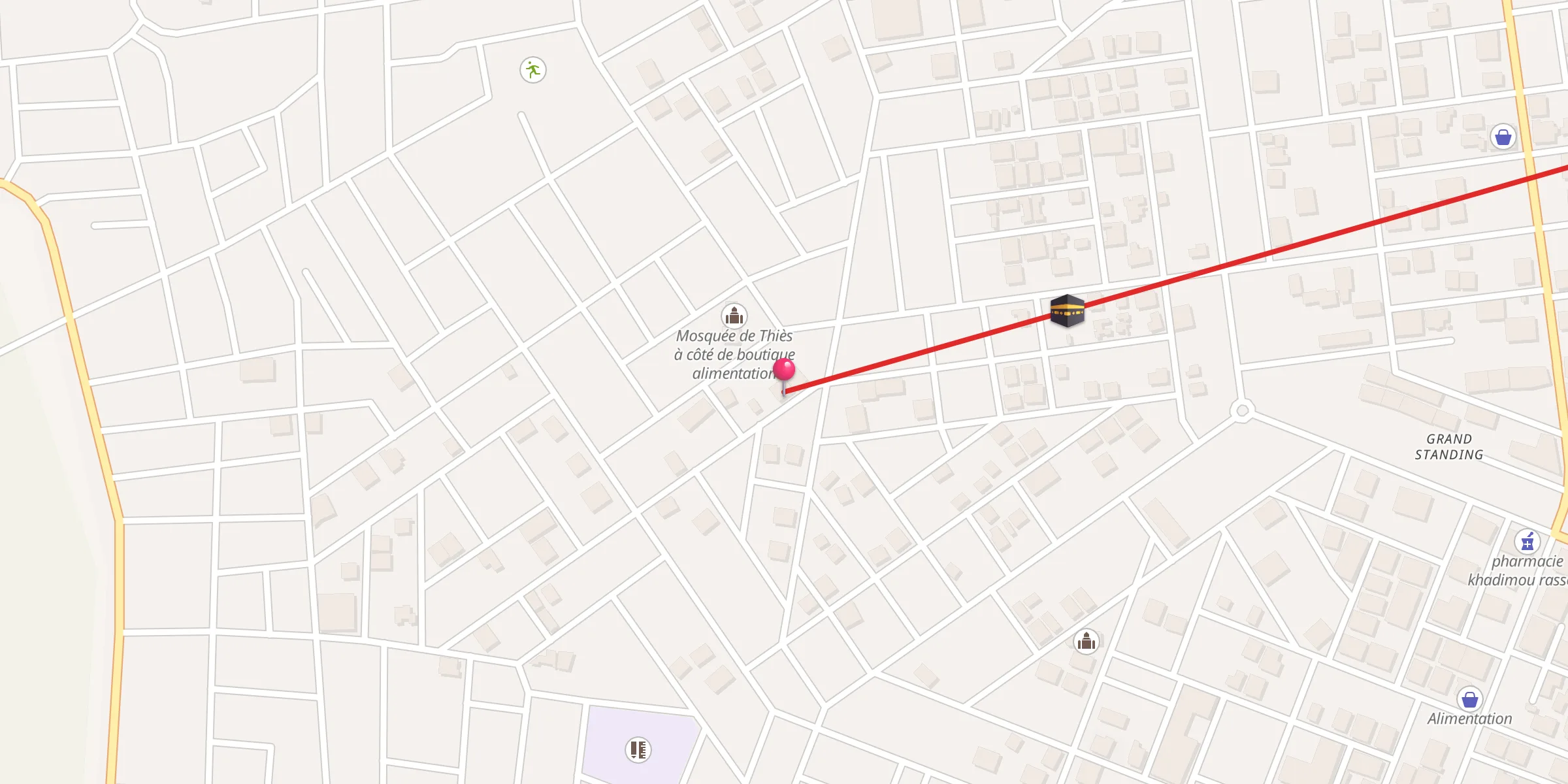 Carte de localisation : Mosquée Aïcha Oumout Mouminina Thiès chez maman
