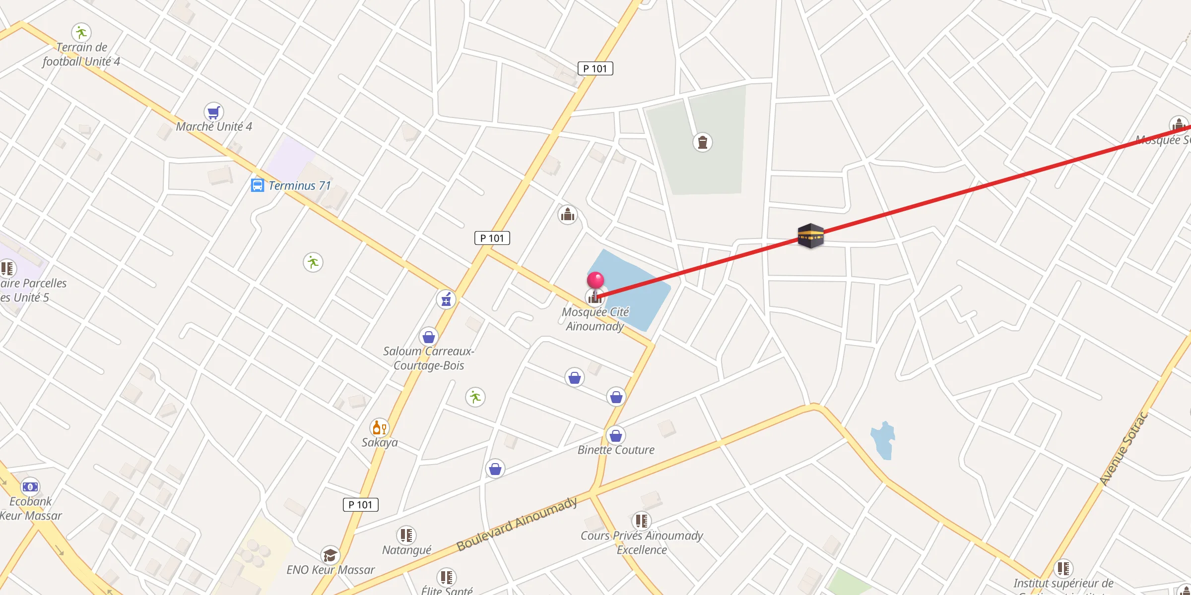 Carte de localisation : Mosquée Cité Aïnoumady