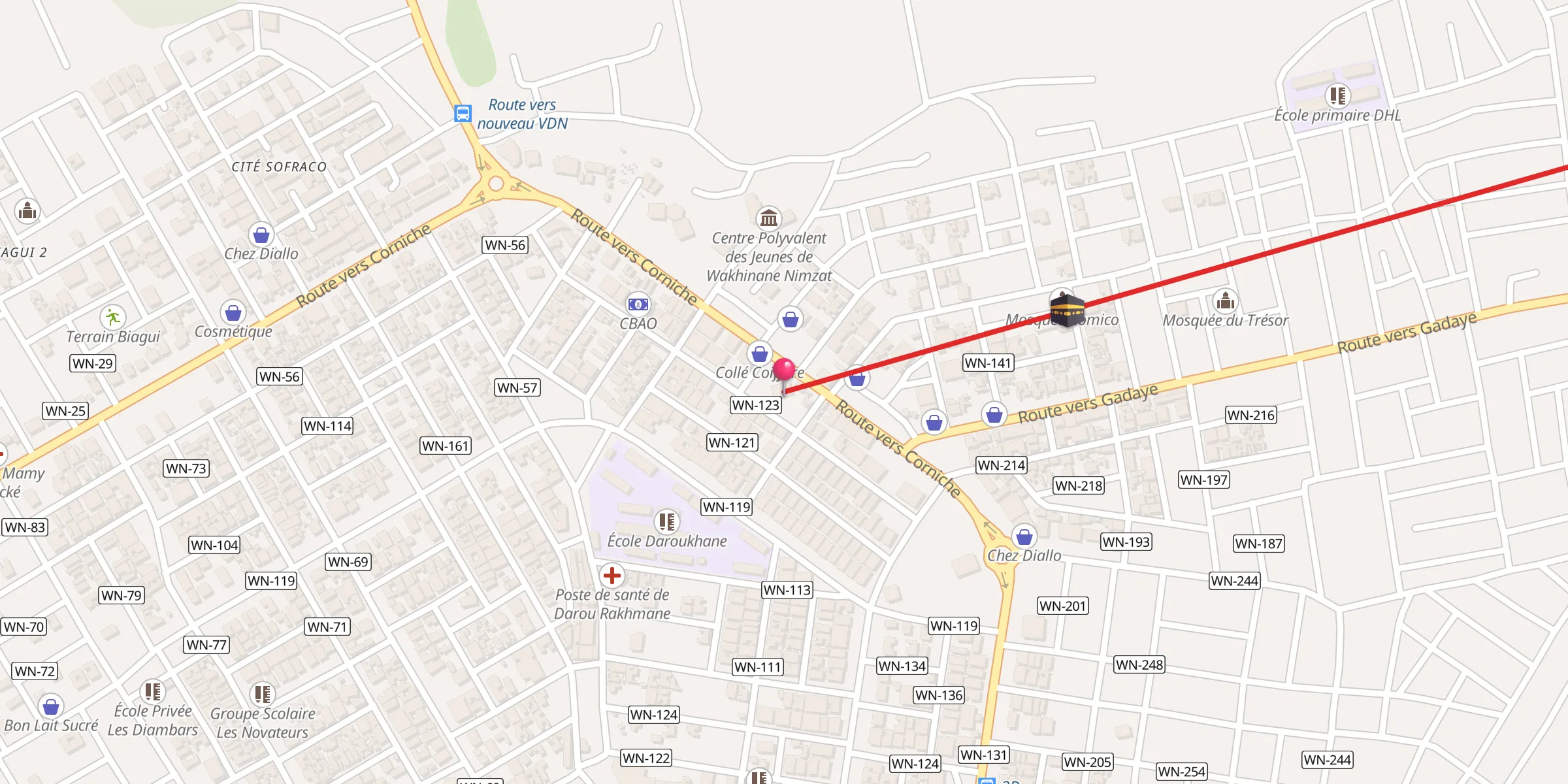 Carte de localisation : Mosquée Juboo