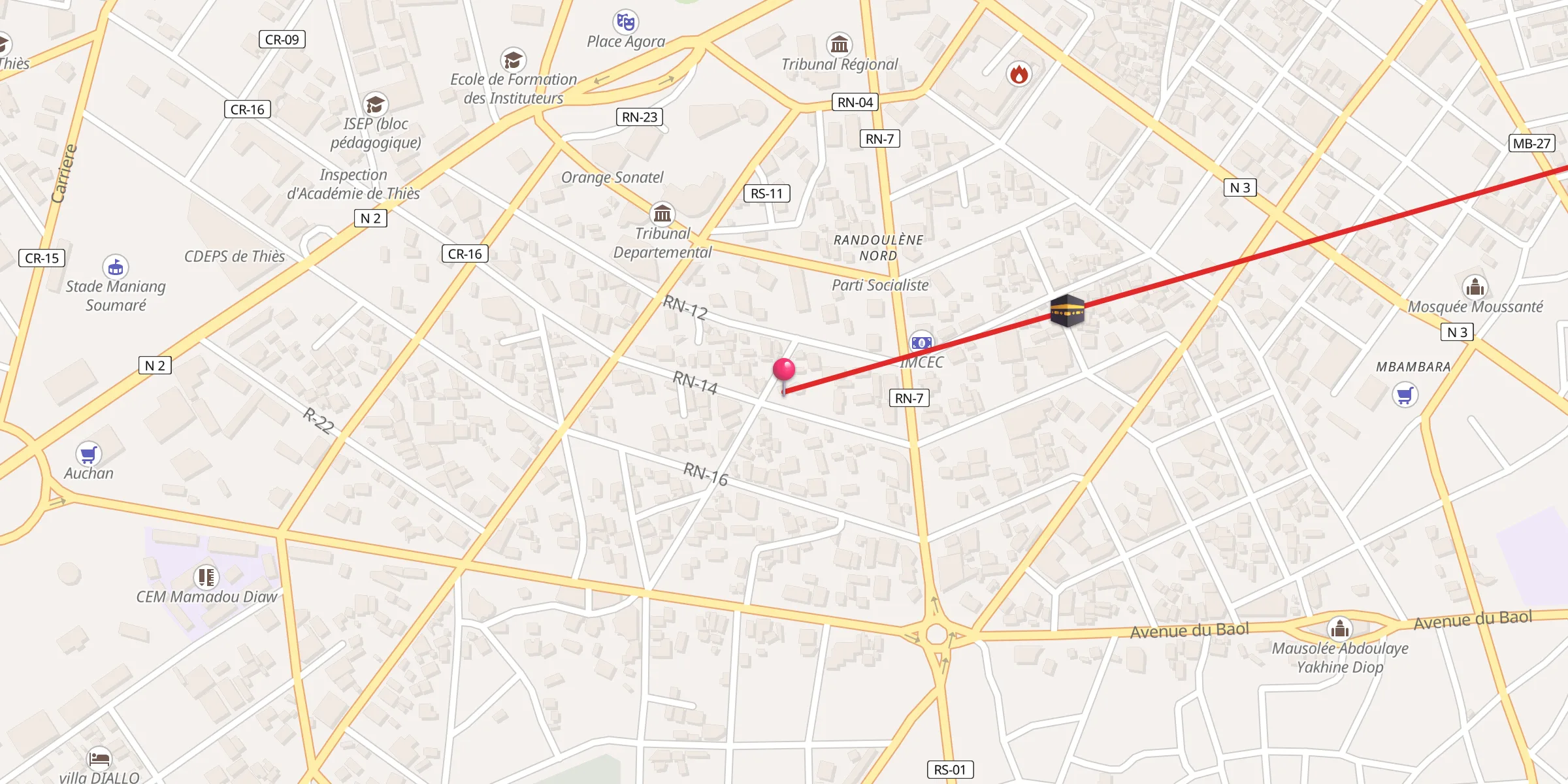 Carte de localisation : Mosquée